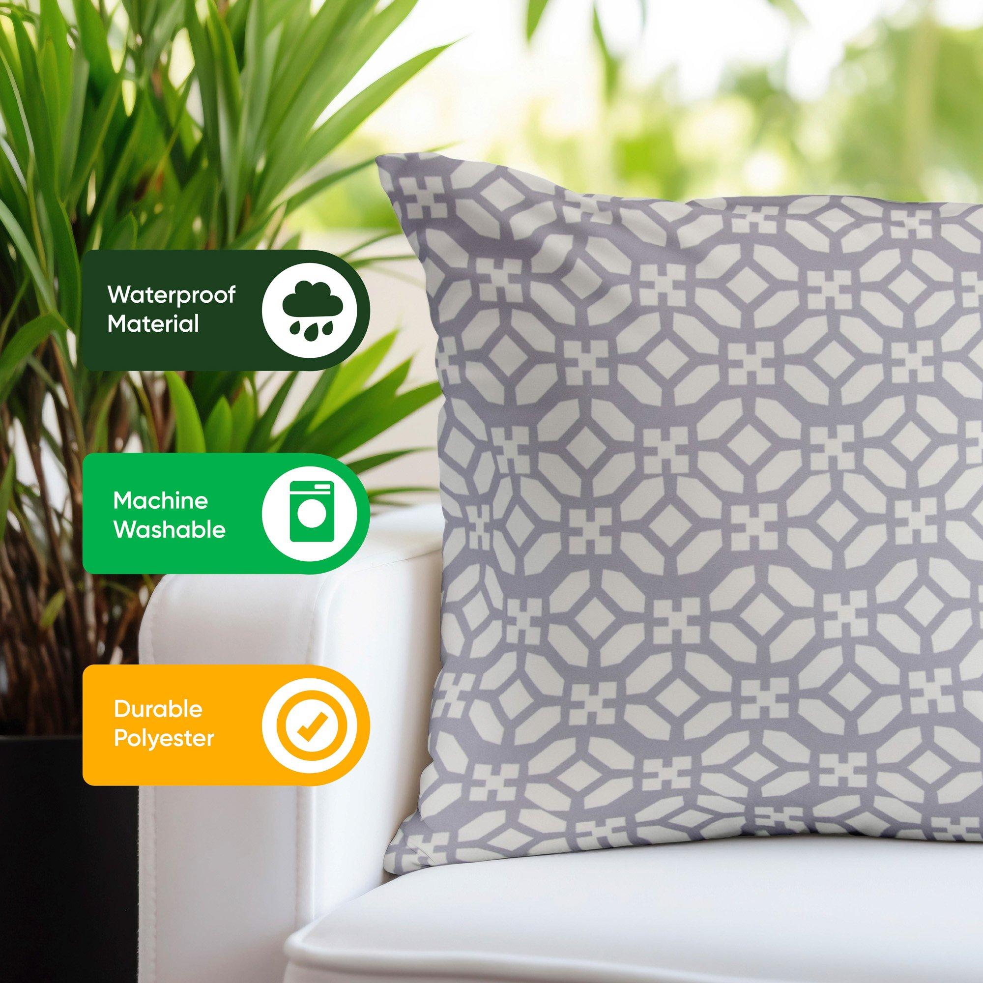 Grey - Streetwize - Outdoor Geo  Scatter Cushions - 5