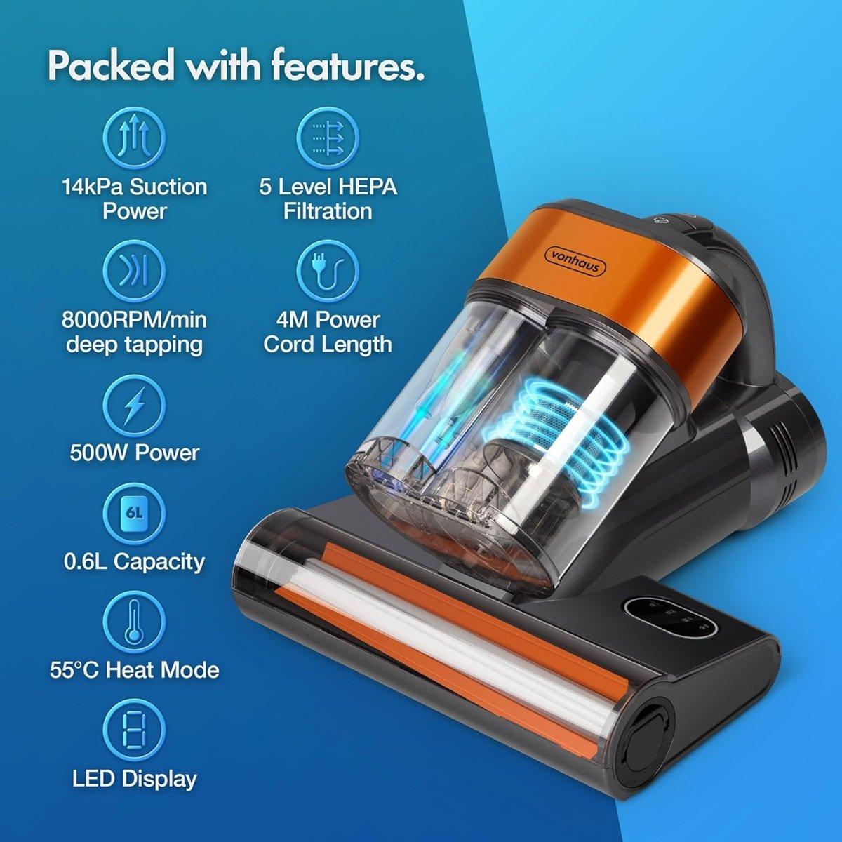 Black - VonHaus - Handheld Vacuum Cleaner with UV Light - 3
