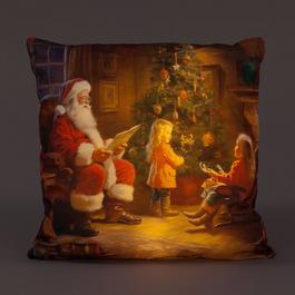 Snowtime 40cm LED Lit Christmas Santa Cushion