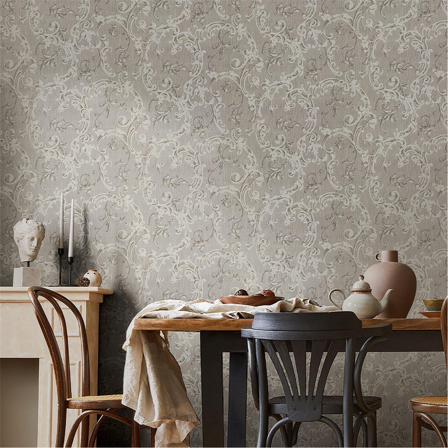Taupe - Boutique - Florentine Shadow Wallpaper - 1