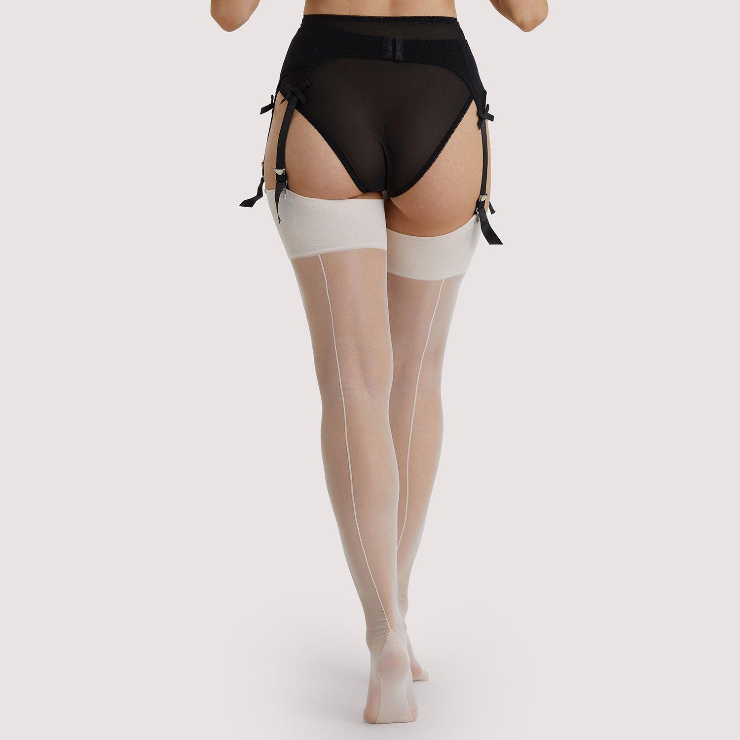Nude - Playful Promises - Creme De Peche Seamed Stockings - 2
