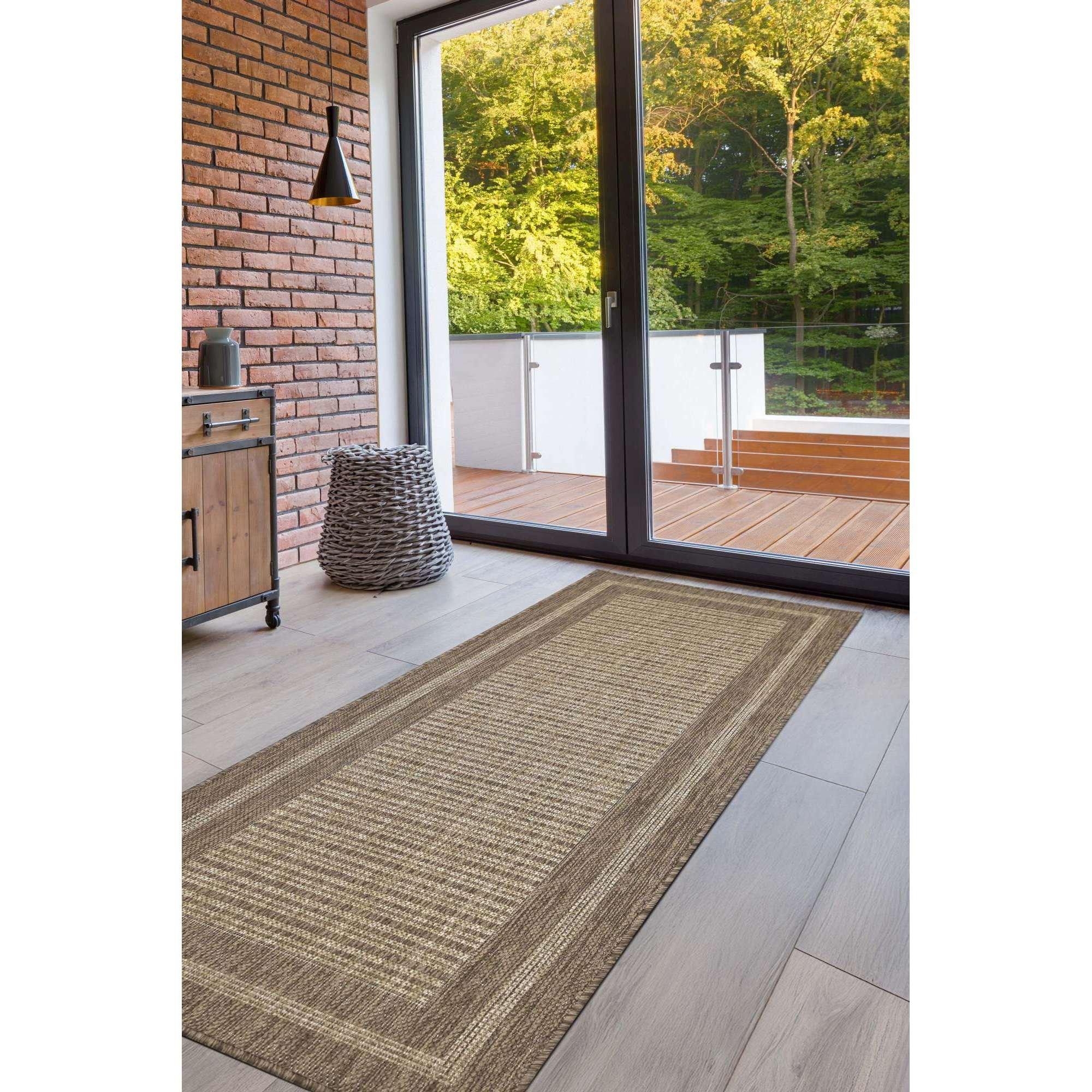 Latte - Homemaker - Gel Backed Border Flatweave Rug Latte - 2