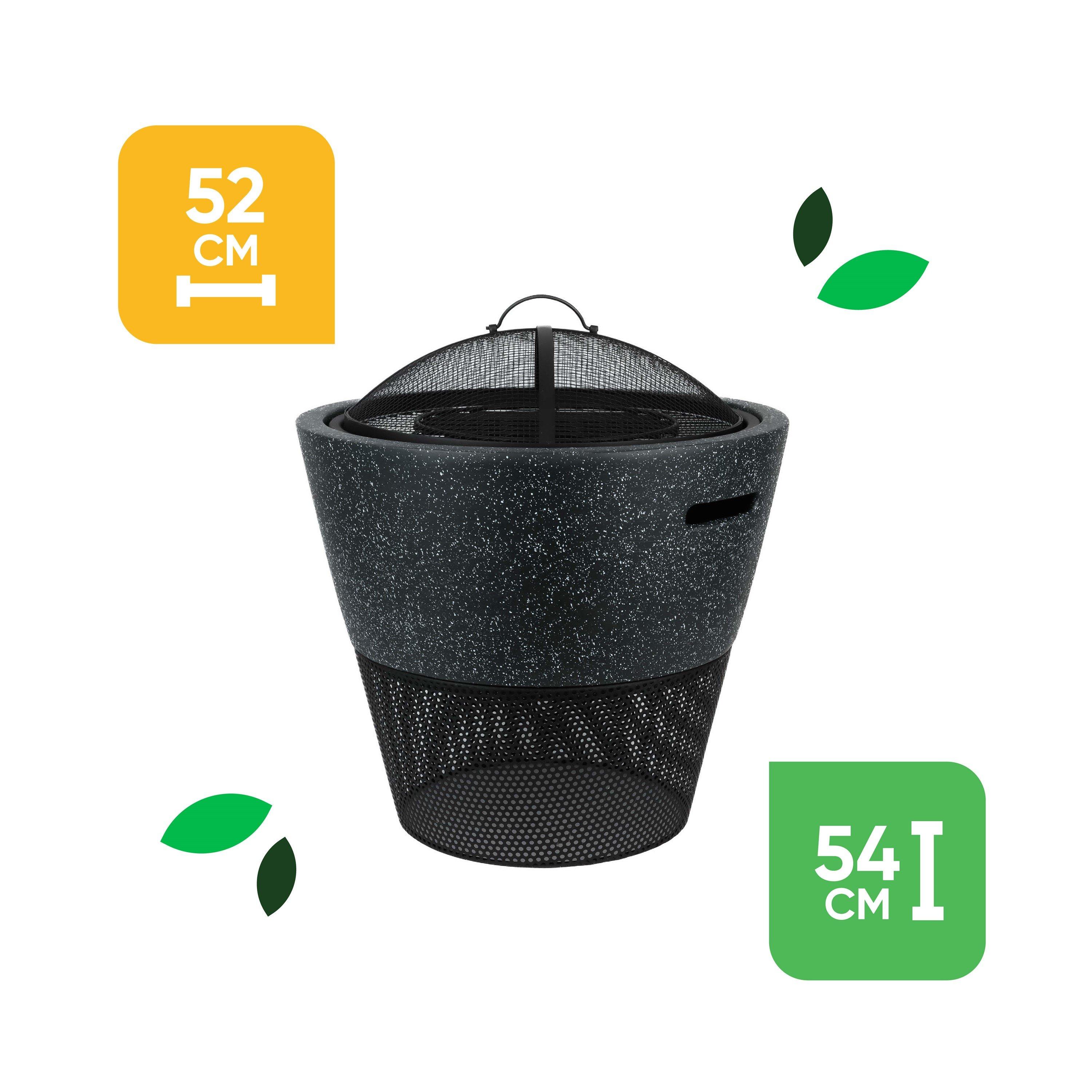 Grey - Streetwize - Round Firepit with Log Storage - 2