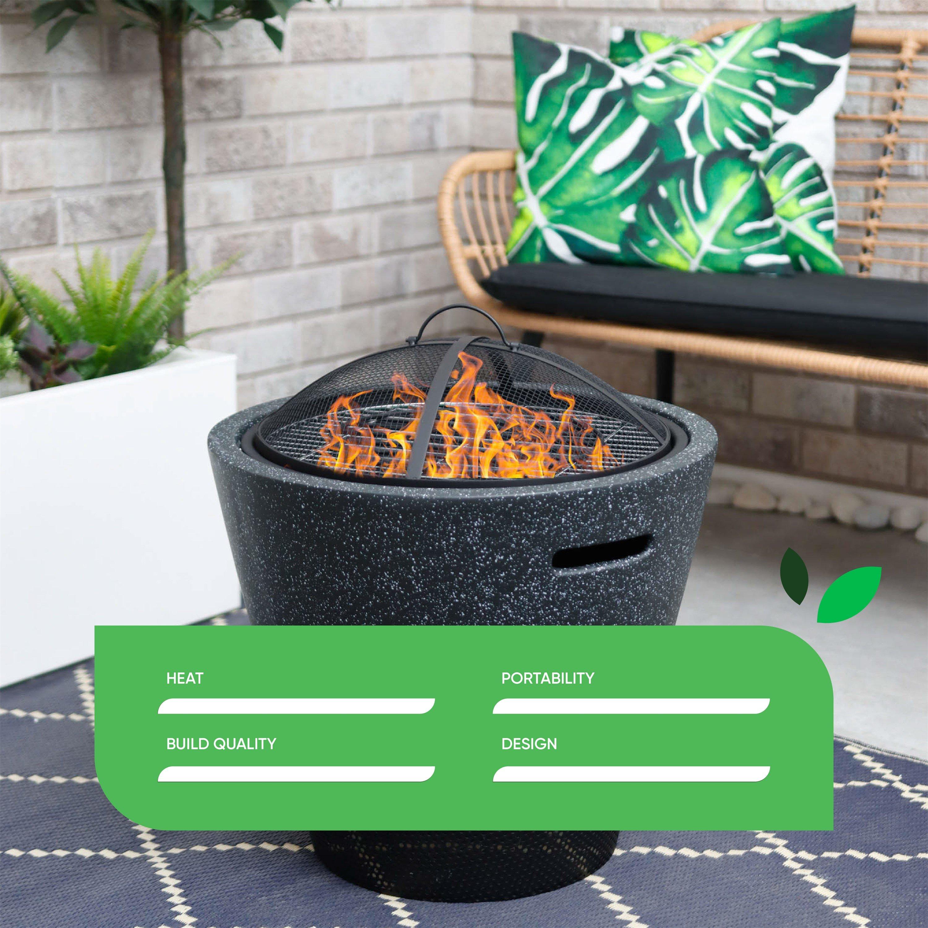 Grey - Streetwize - Round Firepit with Log Storage - 6