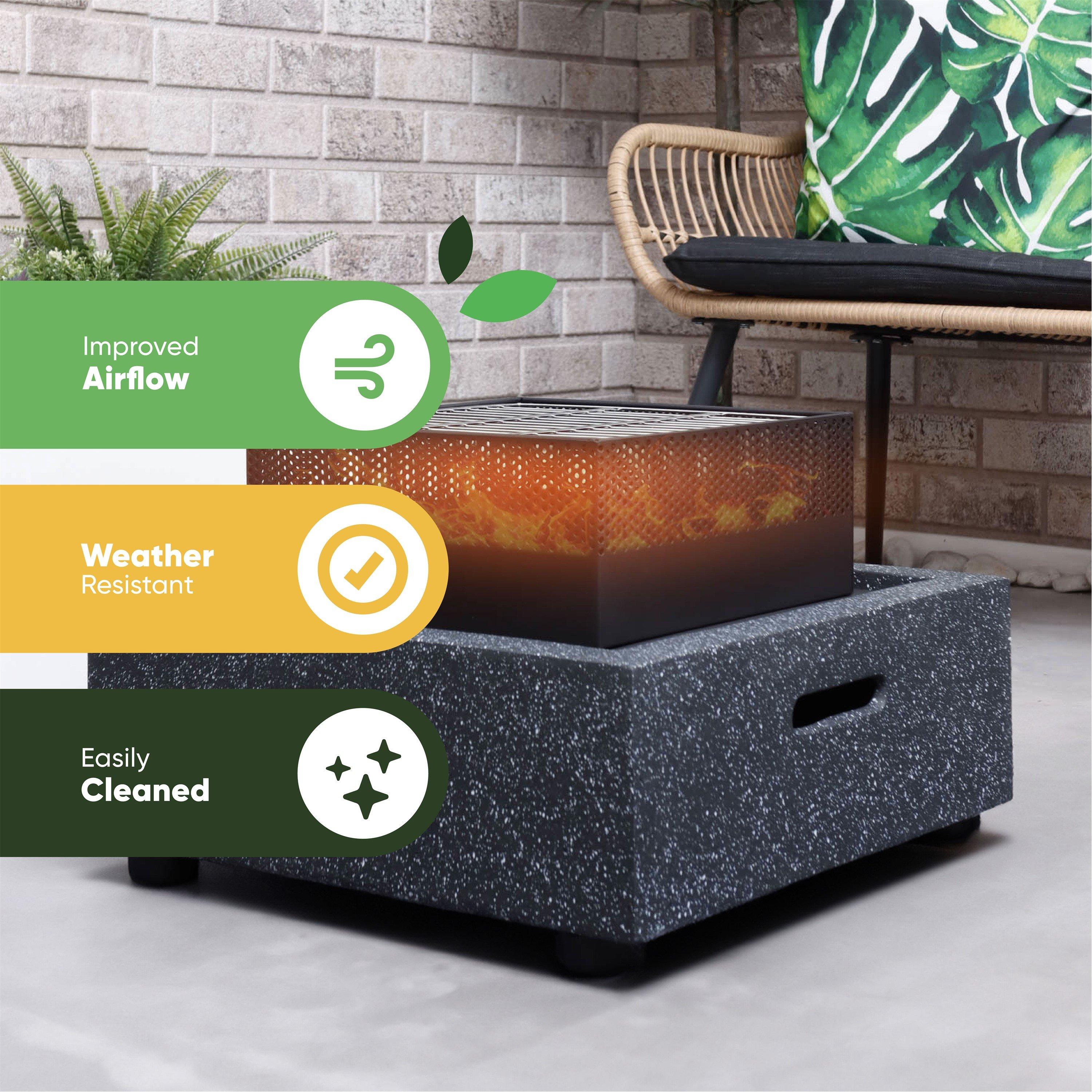 Grey - Streetwize - Square Firepit - 5