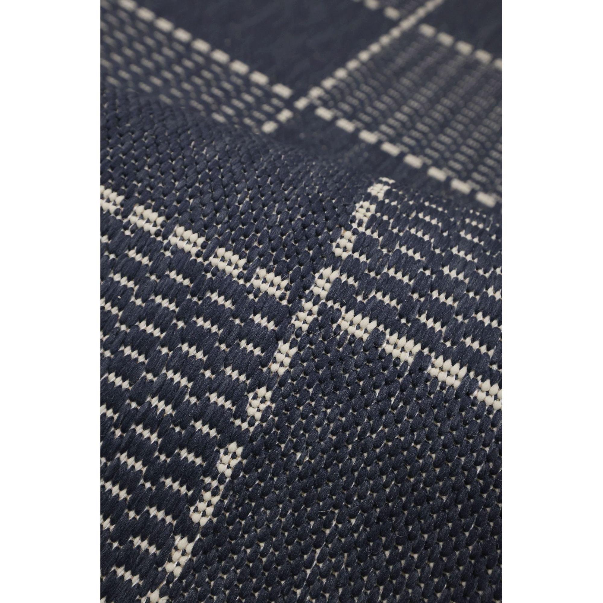 Navy - Homemaker - Check Gel Flatweave Rug Navy - 5
