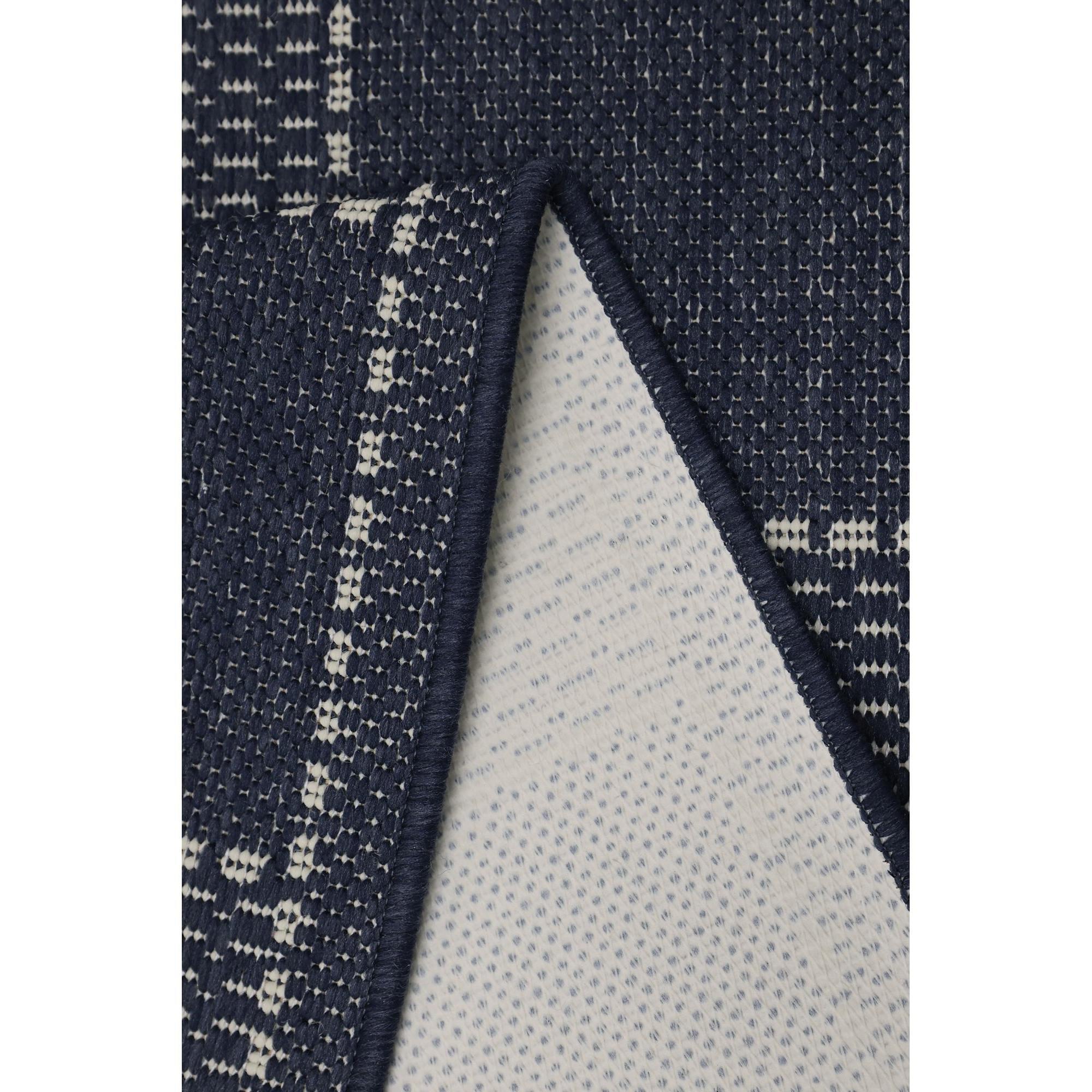 Navy - Homemaker - Check Gel Flatweave Rug Navy - 6
