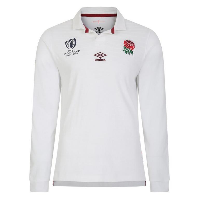 Blanc - Umbro - England Rugby Home Classic Long Sleeve Shirt RWC 2023 Adults - 1
