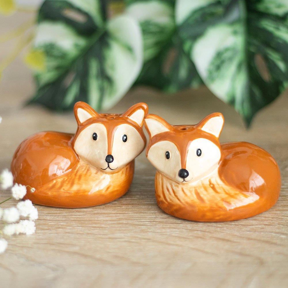 Something Different  Fox Salt And Pepper Shakers - Orange