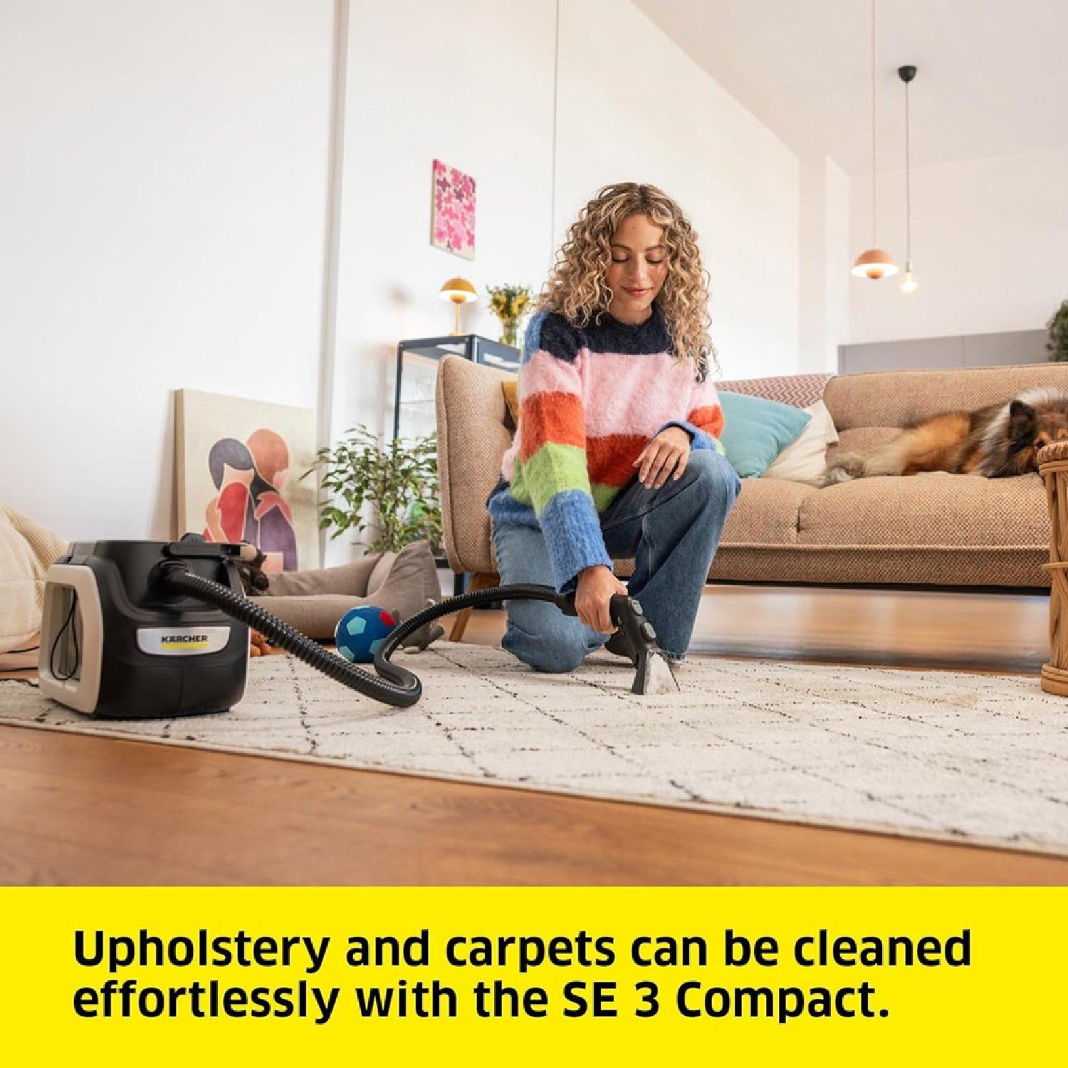 White - Karcher - SE 3 Compact Spot Cylinder Carpet Cleaner - White - 2