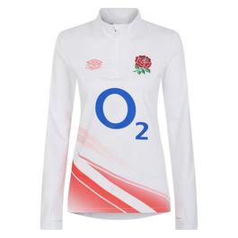 Umbro England Rugby Red Roses Warm Up Mid Layer Top 2023 Womens