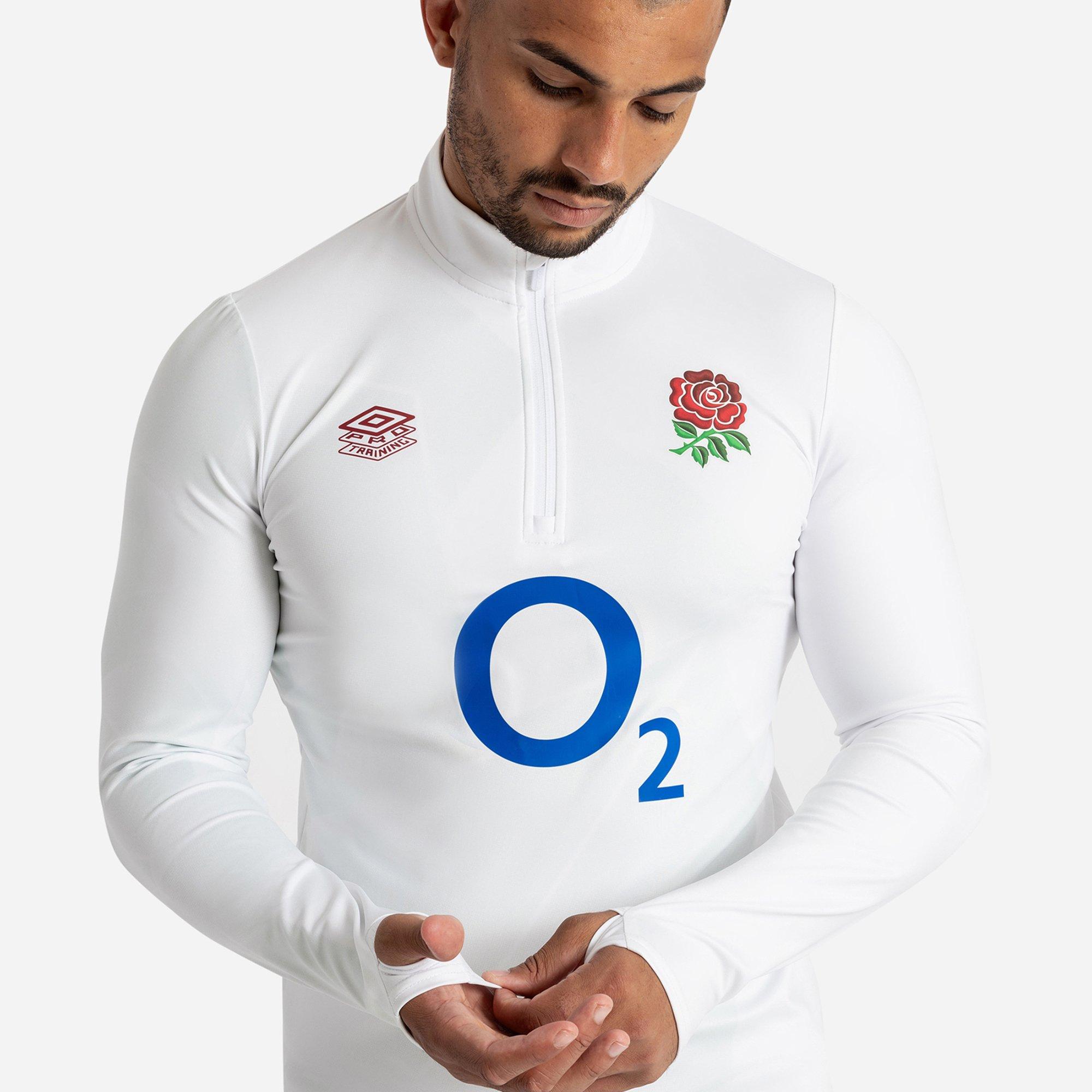 Brillant Wit/Blauw - Umbro - England Rugby Warm Up Mid Layer Top 2023 Adults - 2