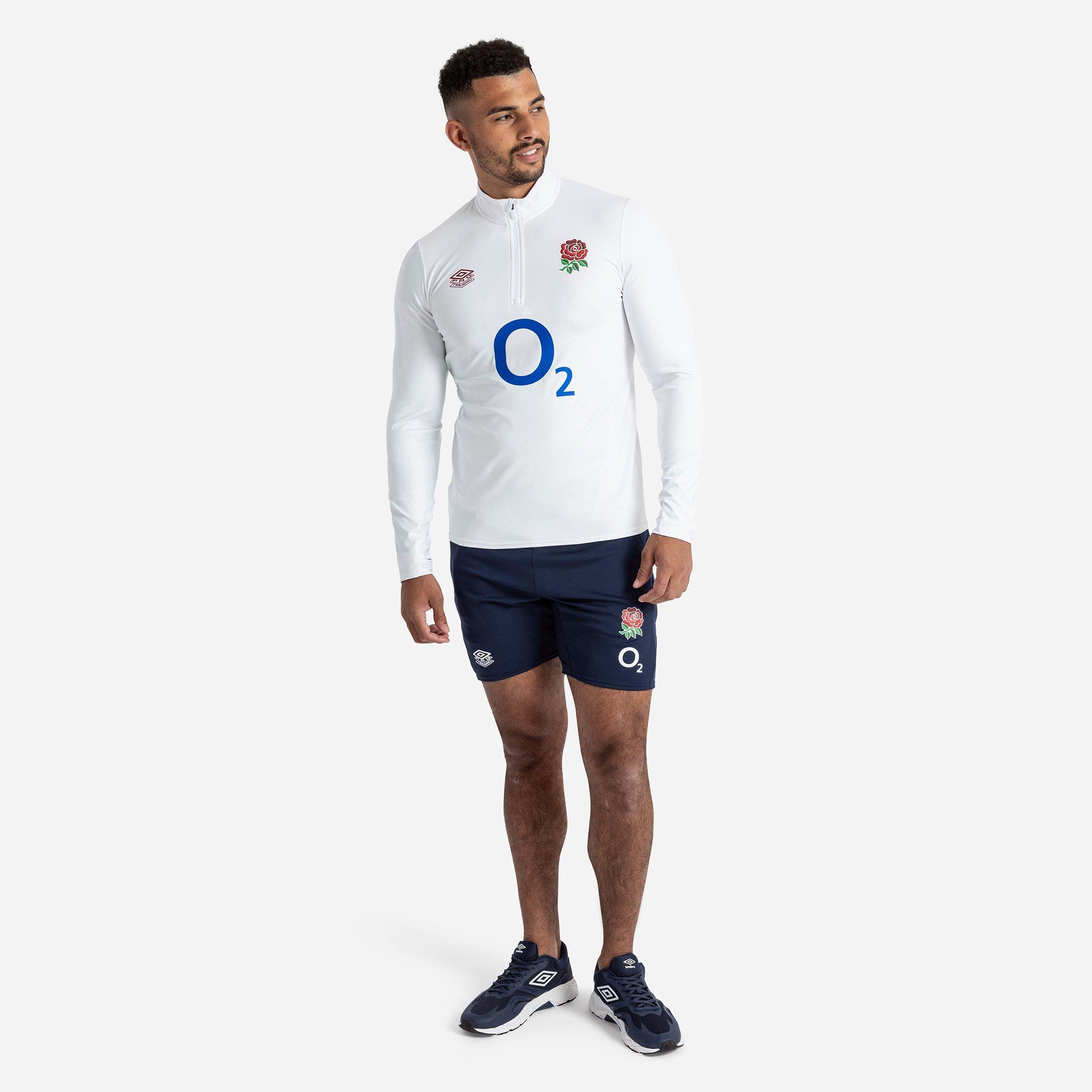Brillant Wit/Blauw - Umbro - England Rugby Warm Up Mid Layer Top 2023 Adults - 3