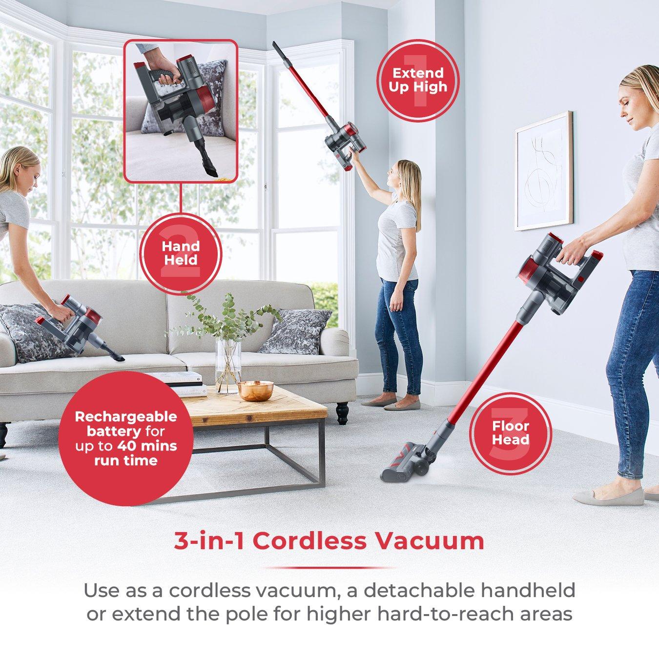 Red - Tower - VL40 EVO Pets 22.2V Cordless Vac 3-IN-1 - 3