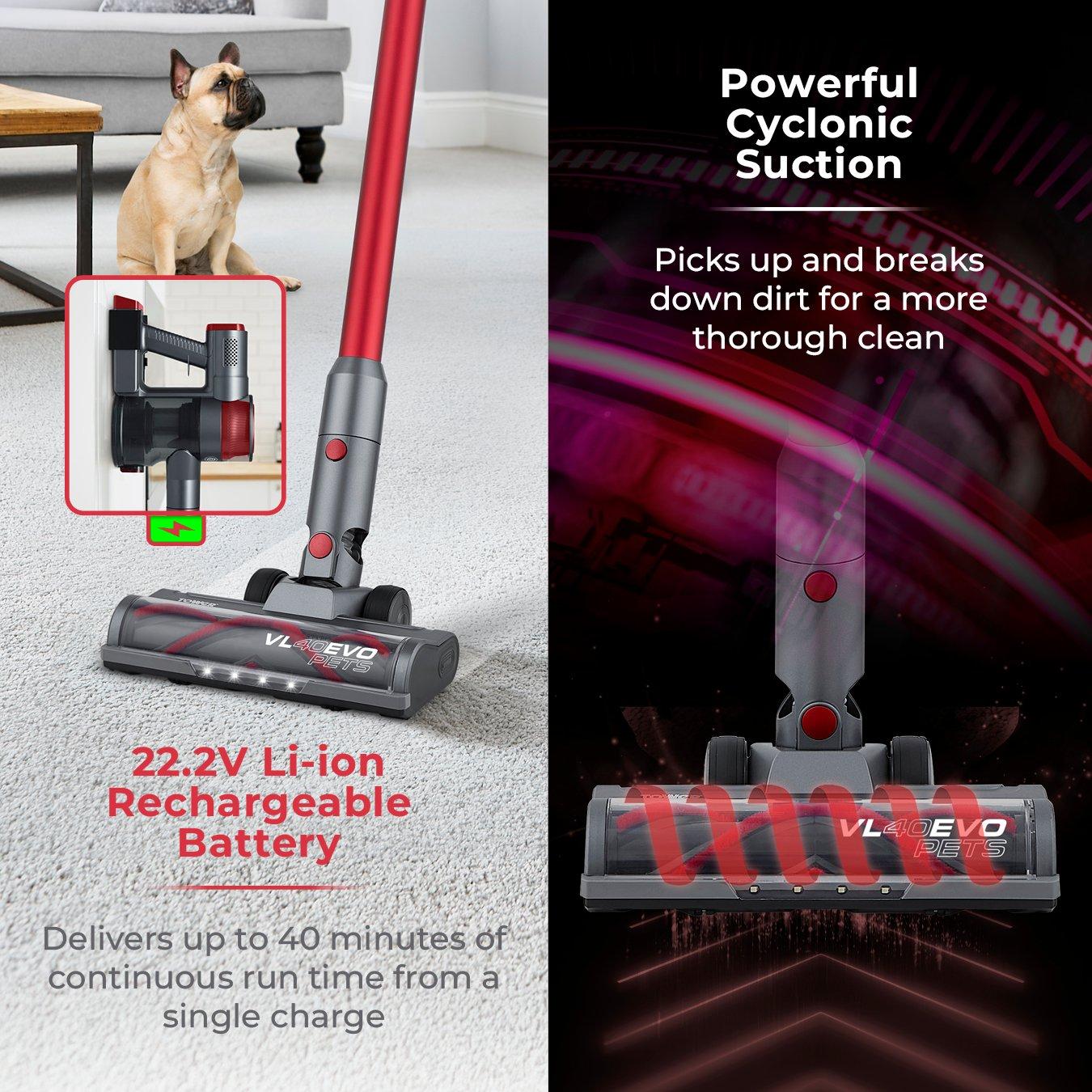 Red - Tower - VL40 EVO Pets 22.2V Cordless Vac 3-IN-1 - 5