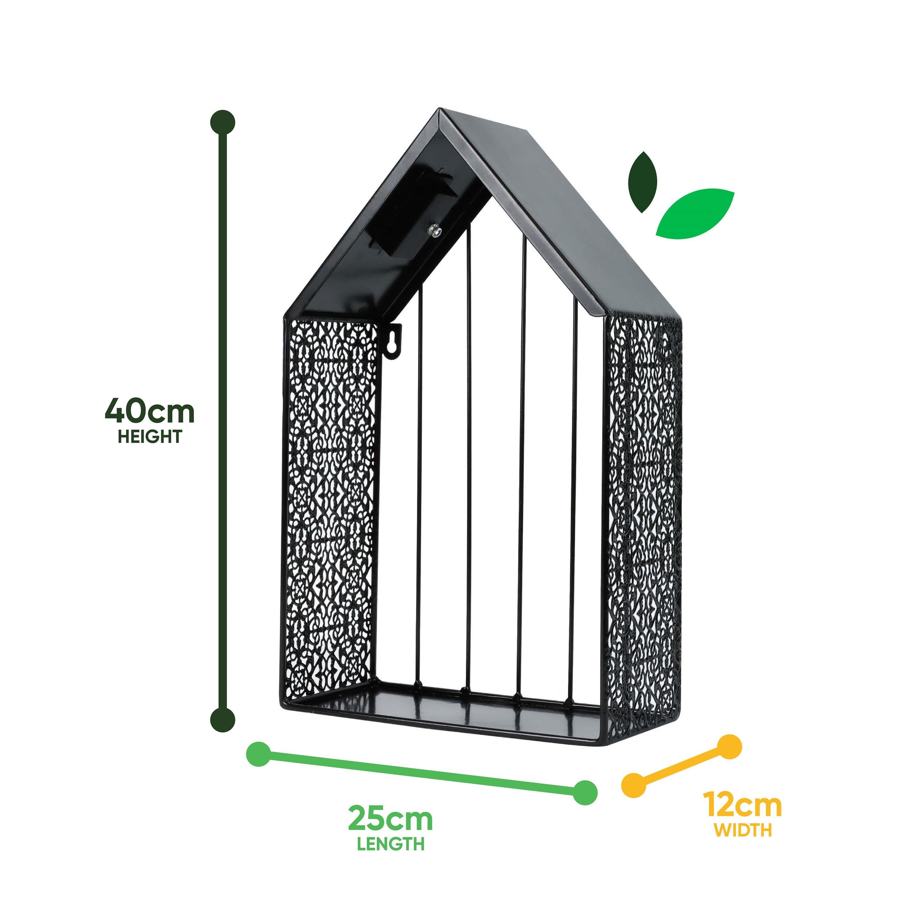 Black - Streetwize - Solar House Wall Planter - 3