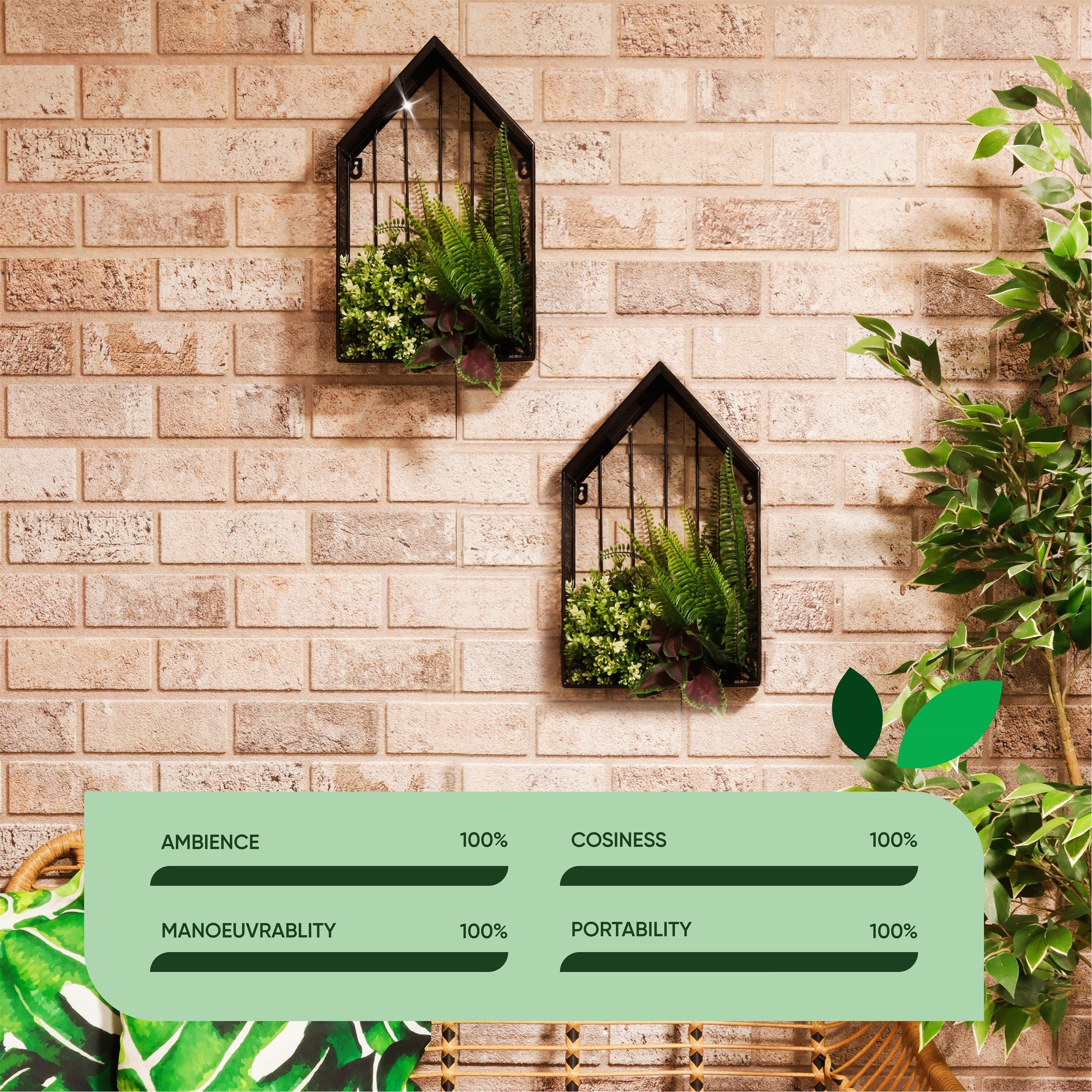 Black - Streetwize - Solar House Wall Planter - 6