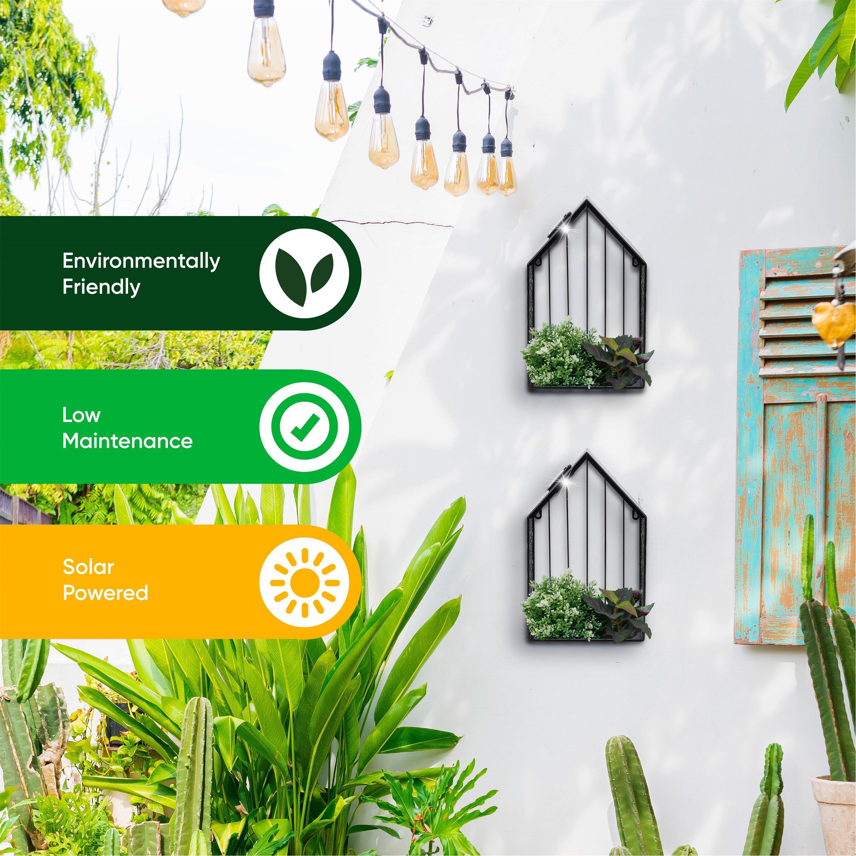 Black - Streetwize - Solar House Wall Planter - 7