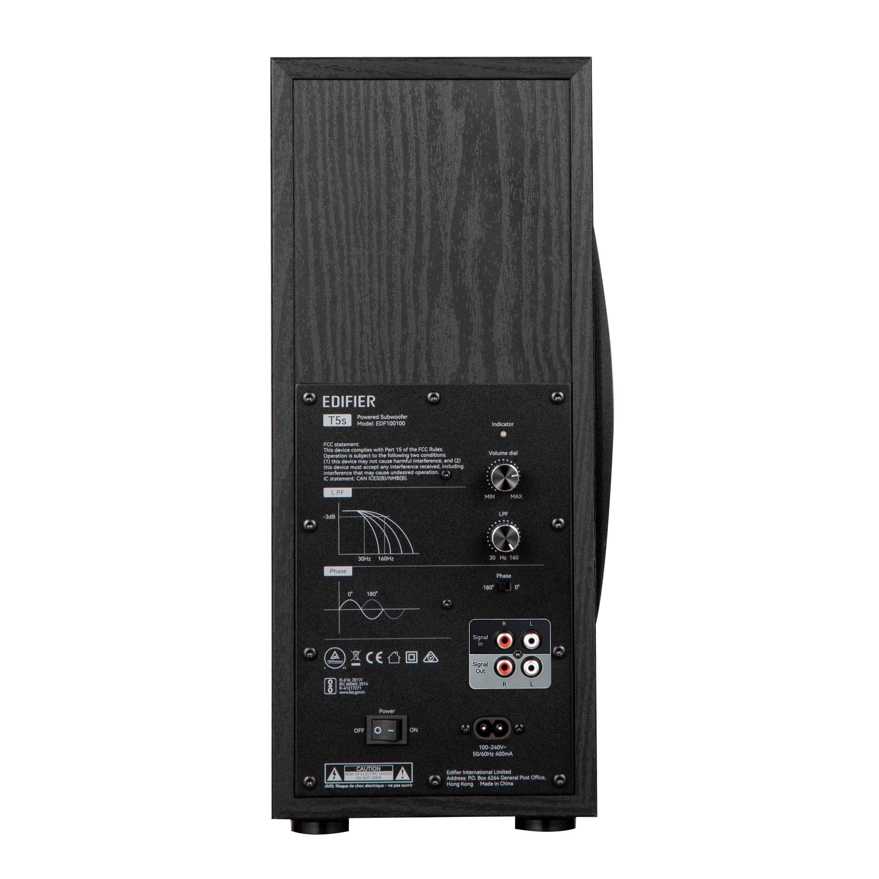 Black - Edifier - Edifier T5s Powered Subwoofer - Black - 7