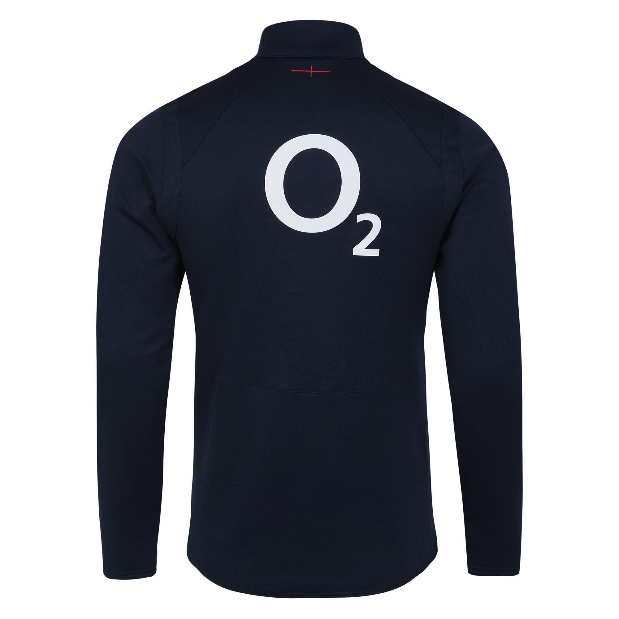 Nvy Blzr/Scrlt - Tamno plava jakna / Scarlet - Umbro - England Rugby Half Zip Fleece Top 2023 2024 Adults - 5