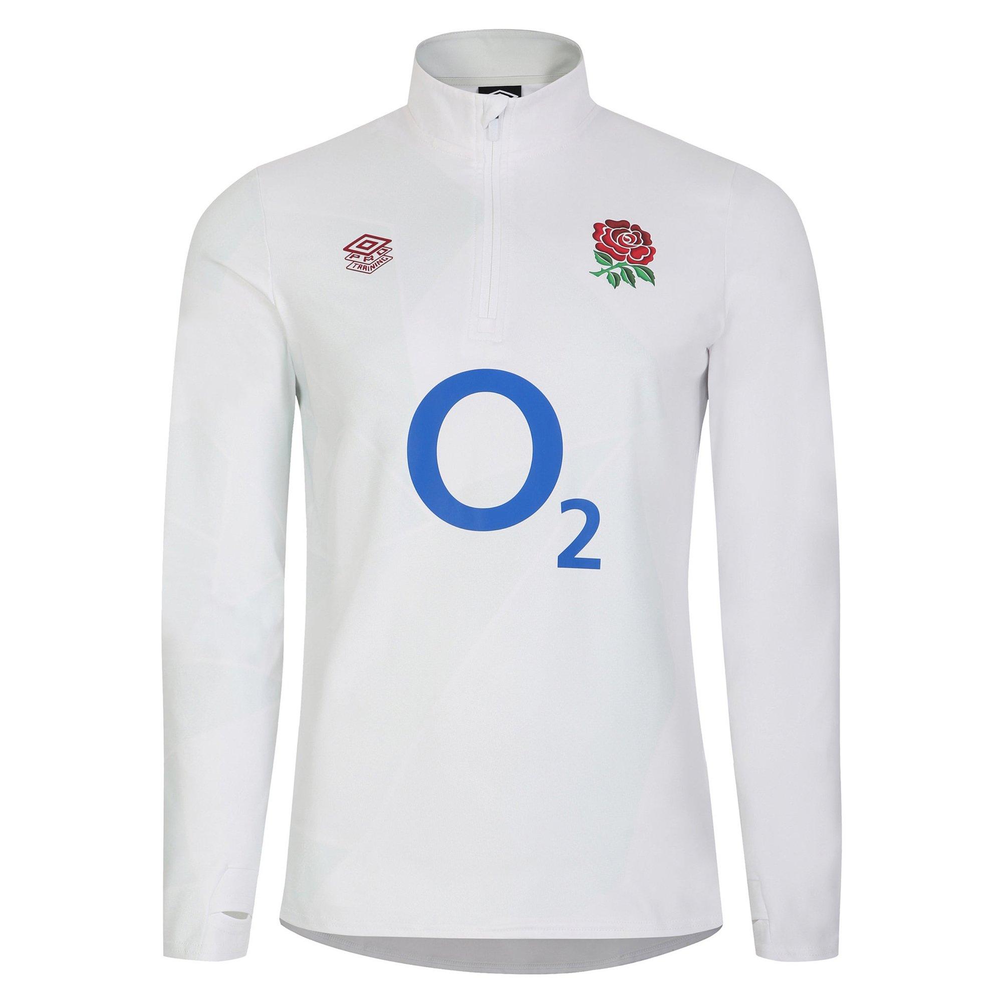 Brill Wh/Blue - Umbro - Kids England Rugby Warm Up 2023 Long Sleeve Zip Performance Rugby Jacket - 1