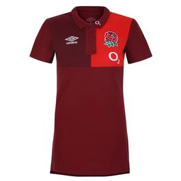 Umbro England Red Roses Rugby CVC Polo Shirt 2023 Womens