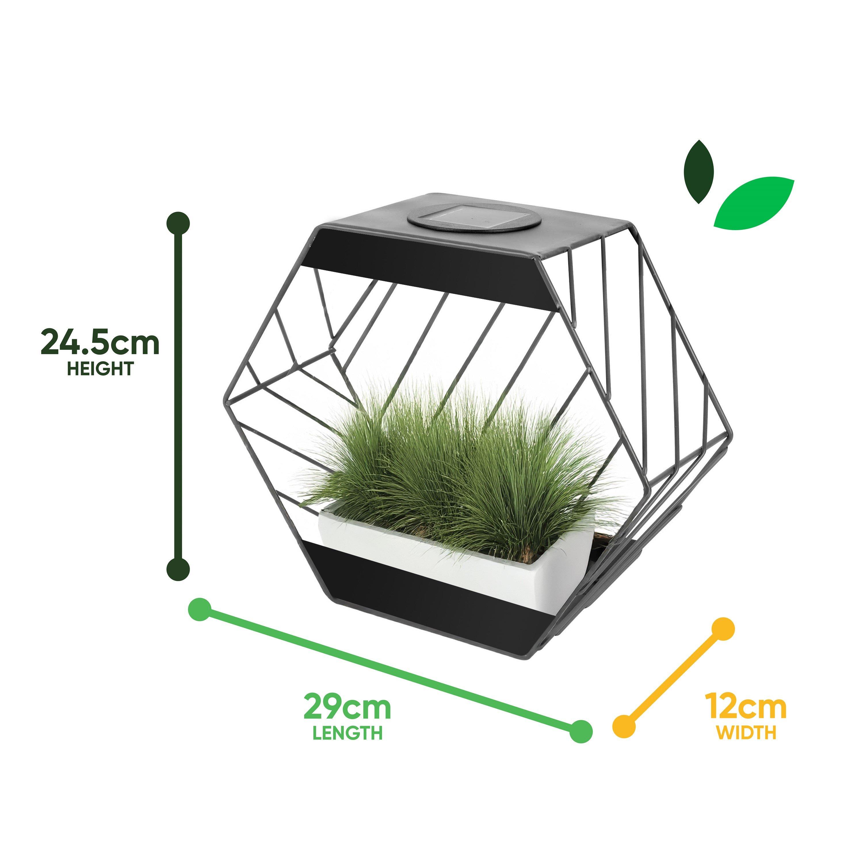 Grey - Streetwize - Solar Hex Wall Planter - 2
