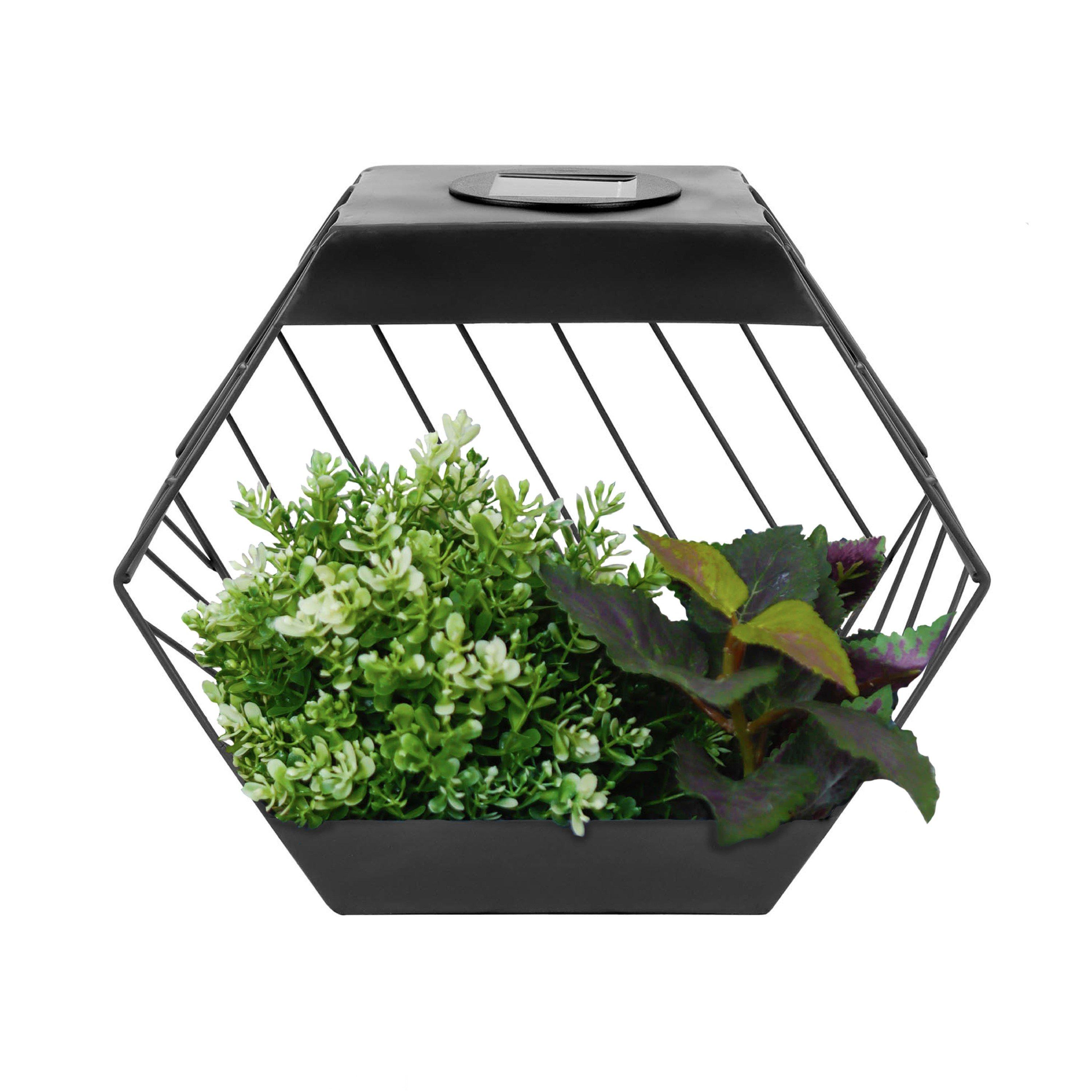 Grey - Streetwize - Solar Hex Wall Planter - 8
