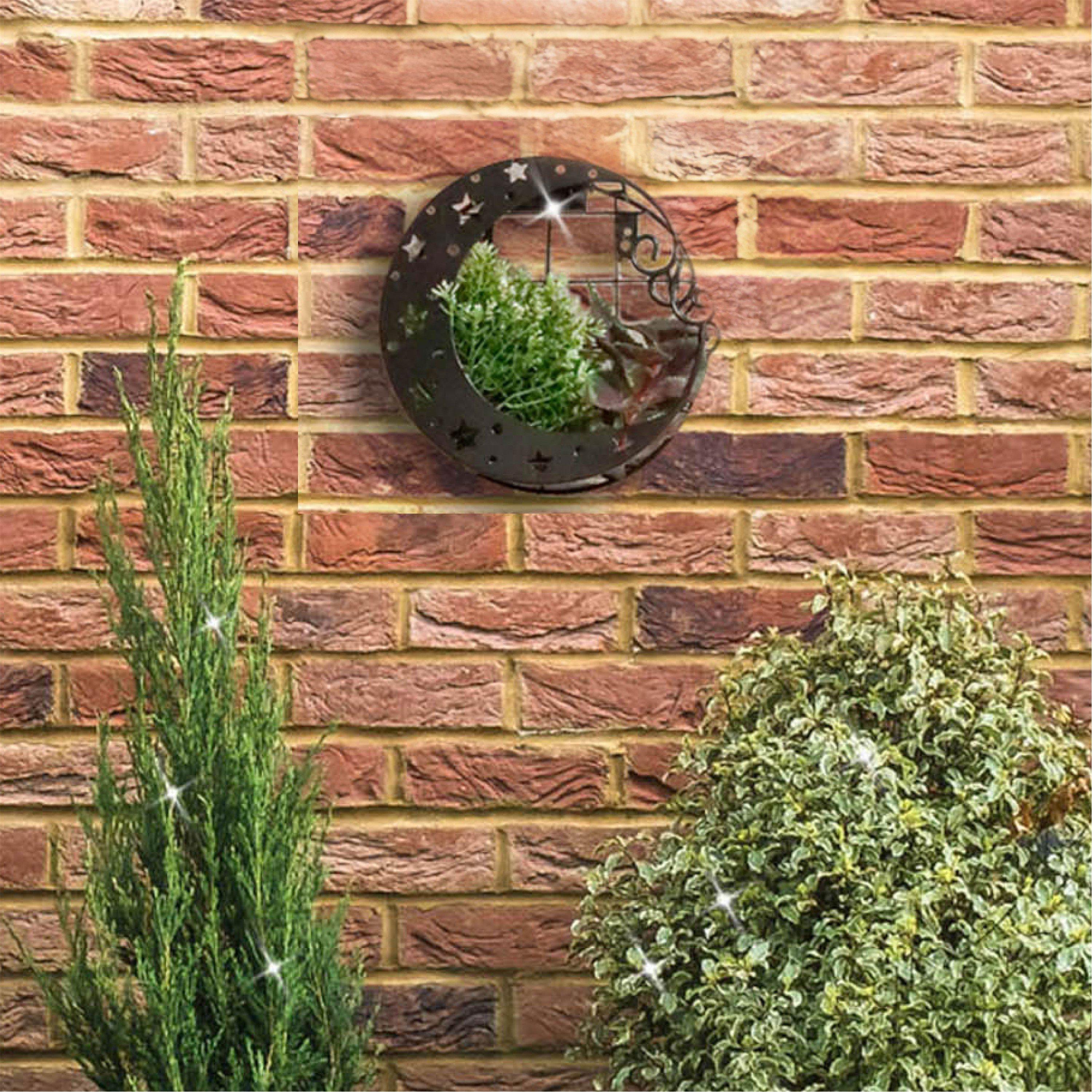 Black - Streetwize - Solar Moon Wall Planter - 1