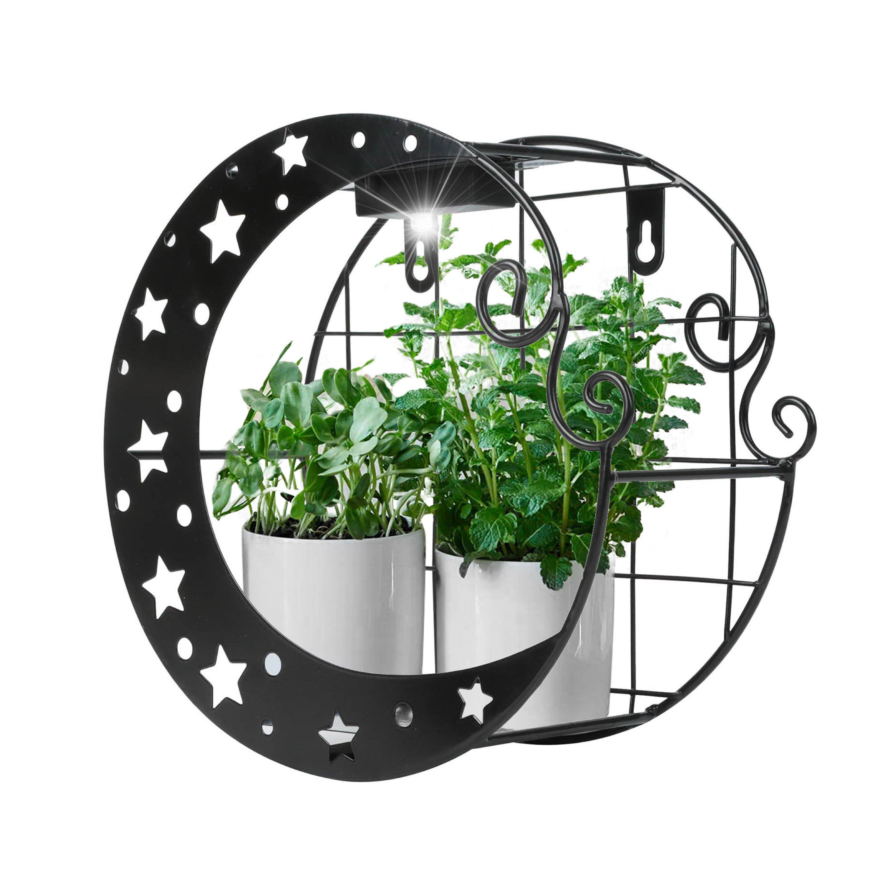 Black - Streetwize - Solar Moon Wall Planter - 2