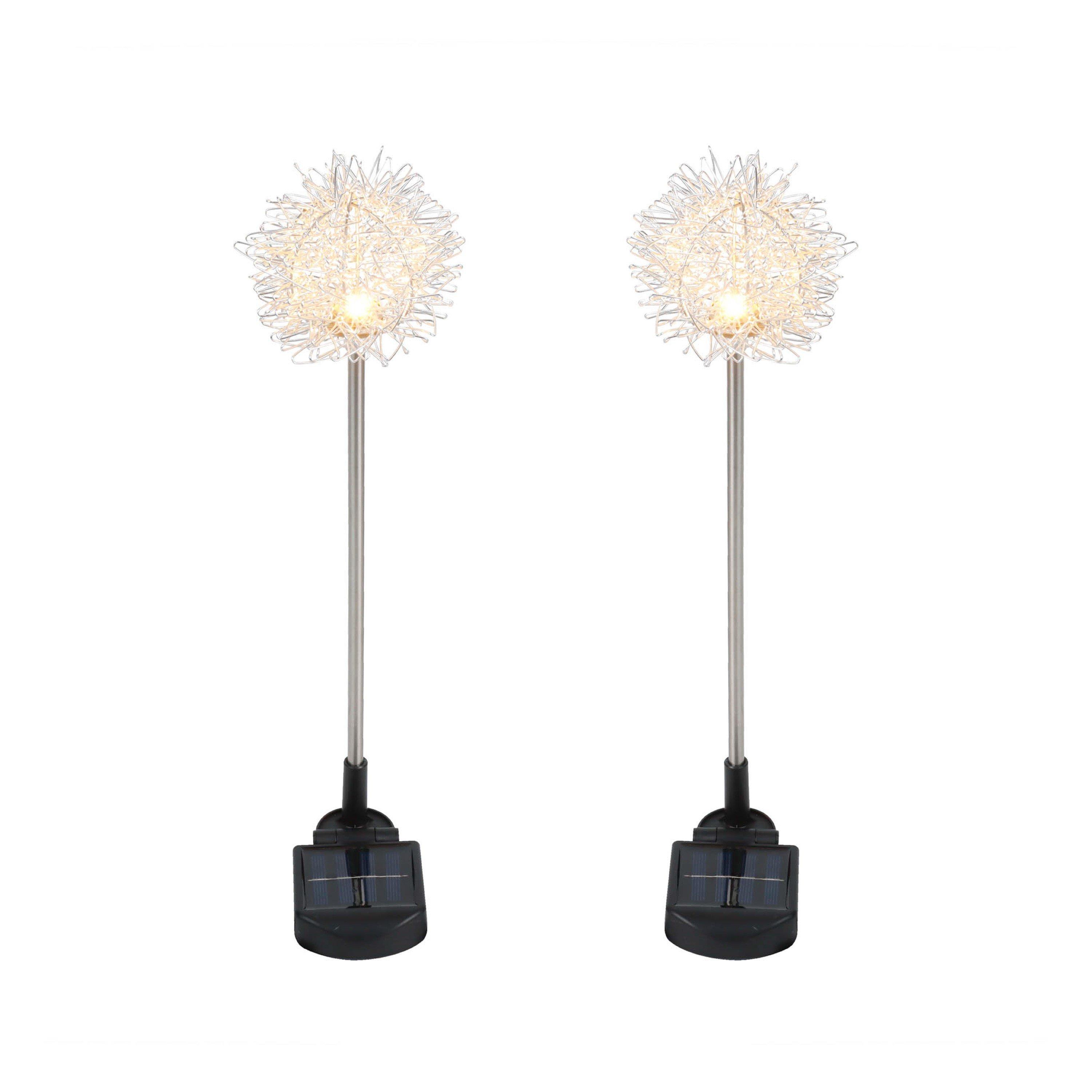 White - Streetwize - Pack of 2 Solar Dandelion Stake Lights - 8