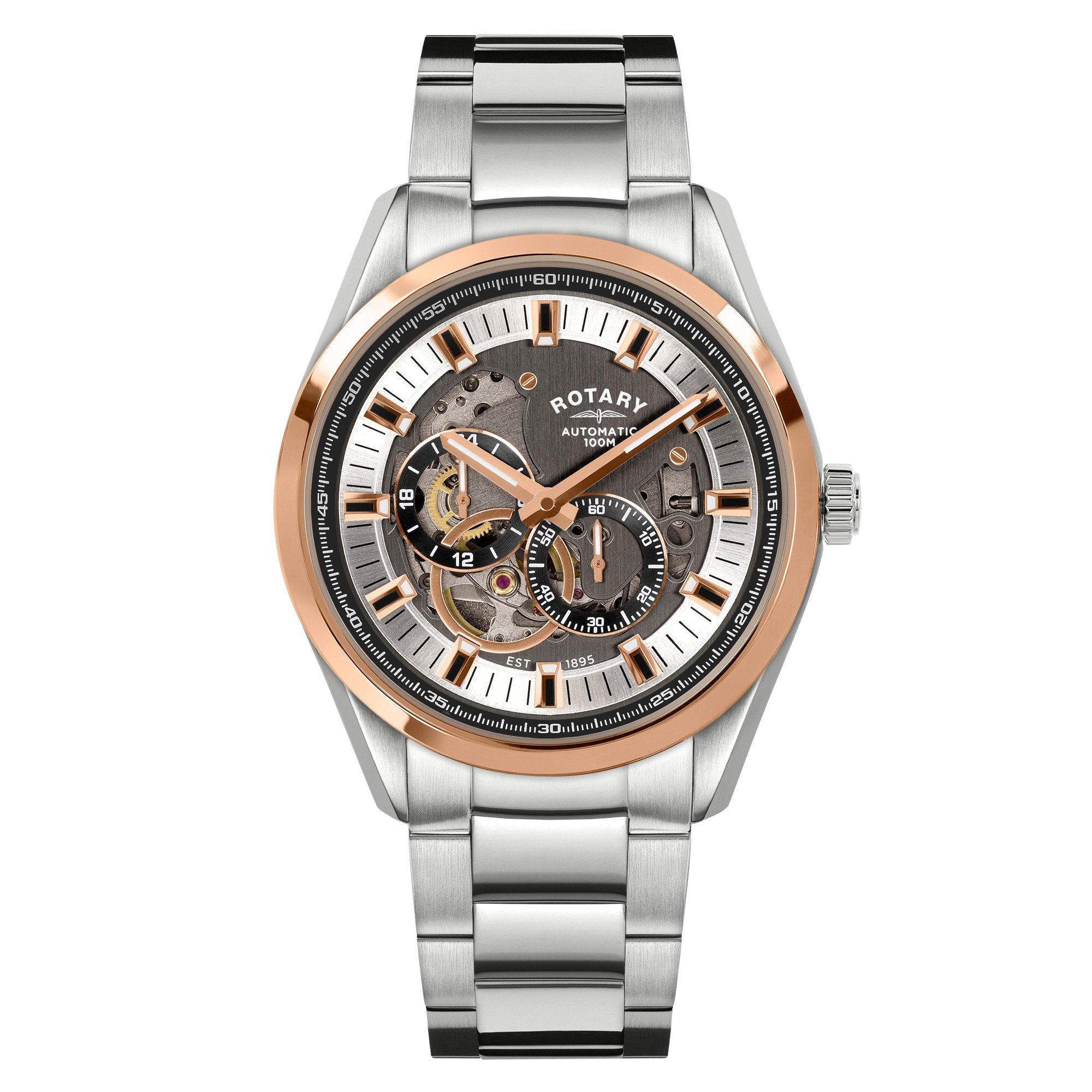 Silver - Rotary - Mens Seamatic Eclipse SS Bracelet Watch - 1