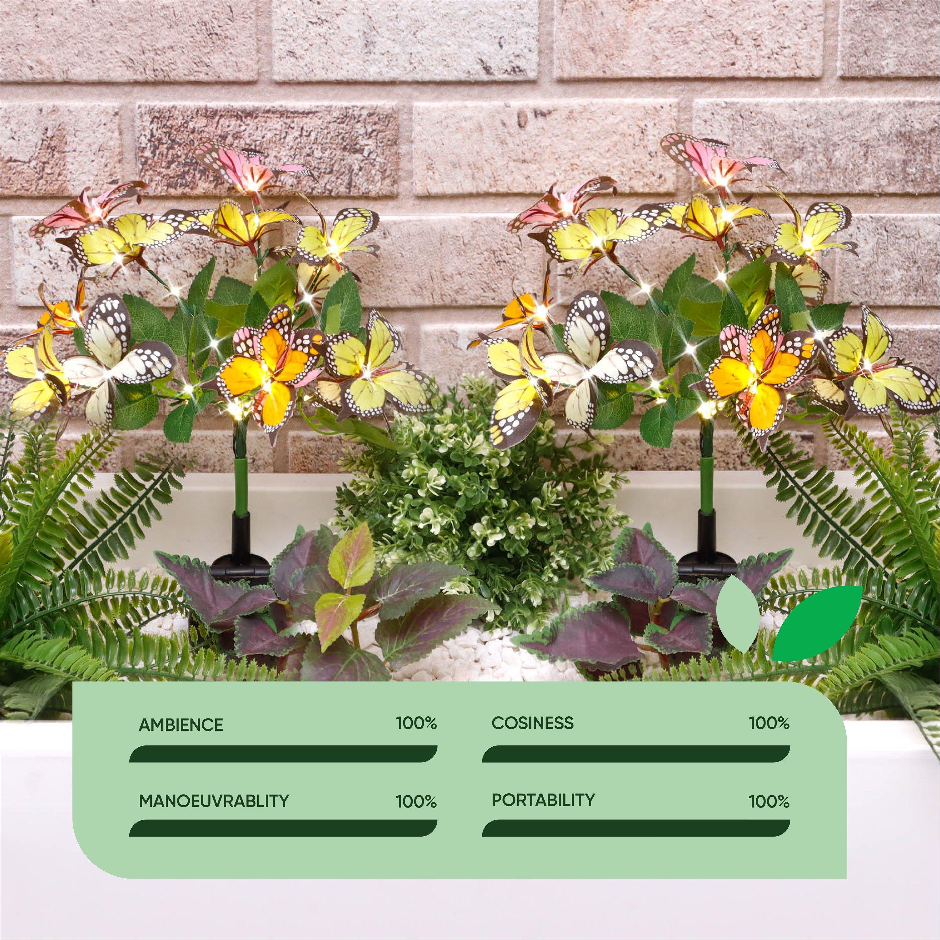 Multi - Streetwize - Pack of 2 Solar Butterfly Decoration Light - 5