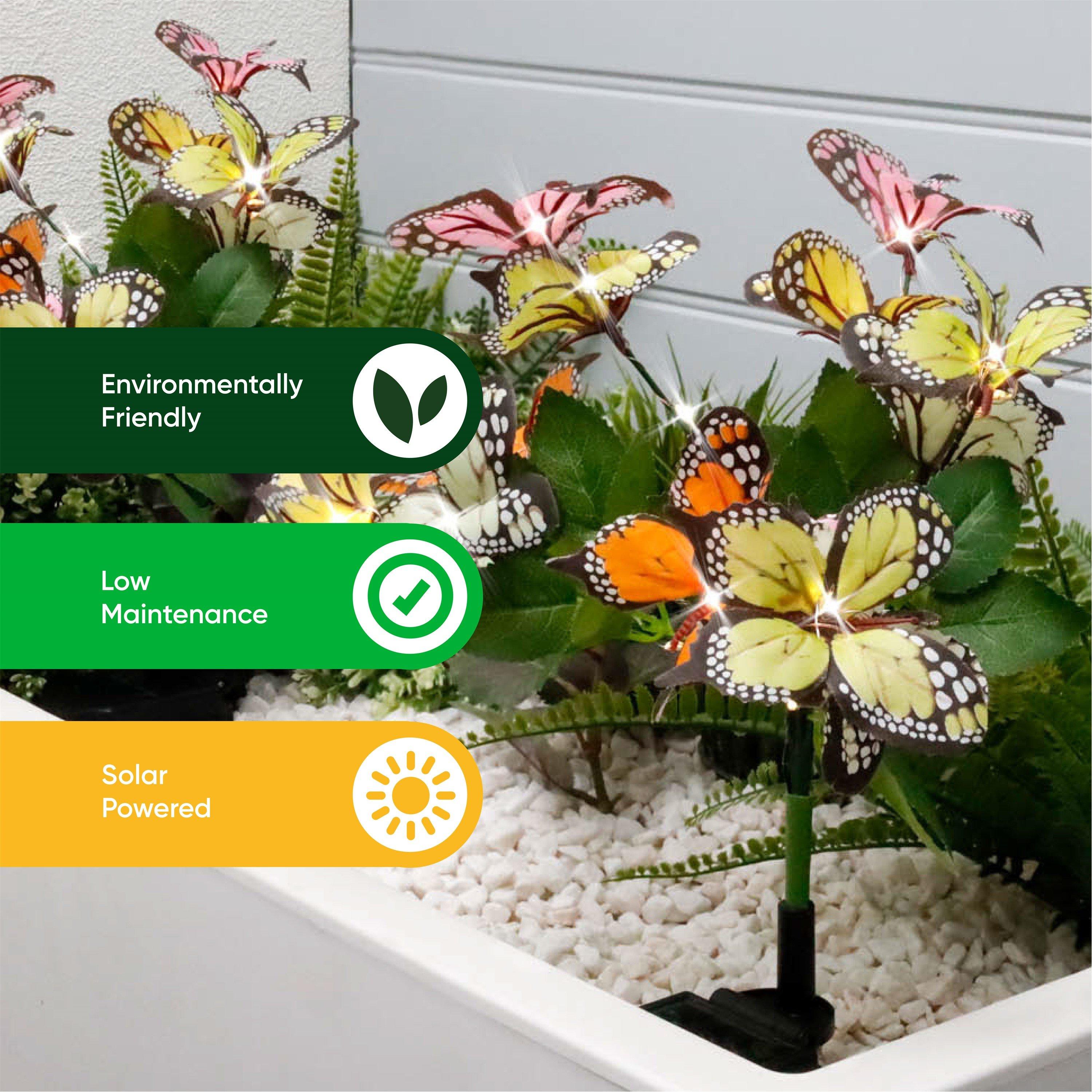 Multi - Streetwize - Pack of 2 Solar Butterfly Decoration Light - 6