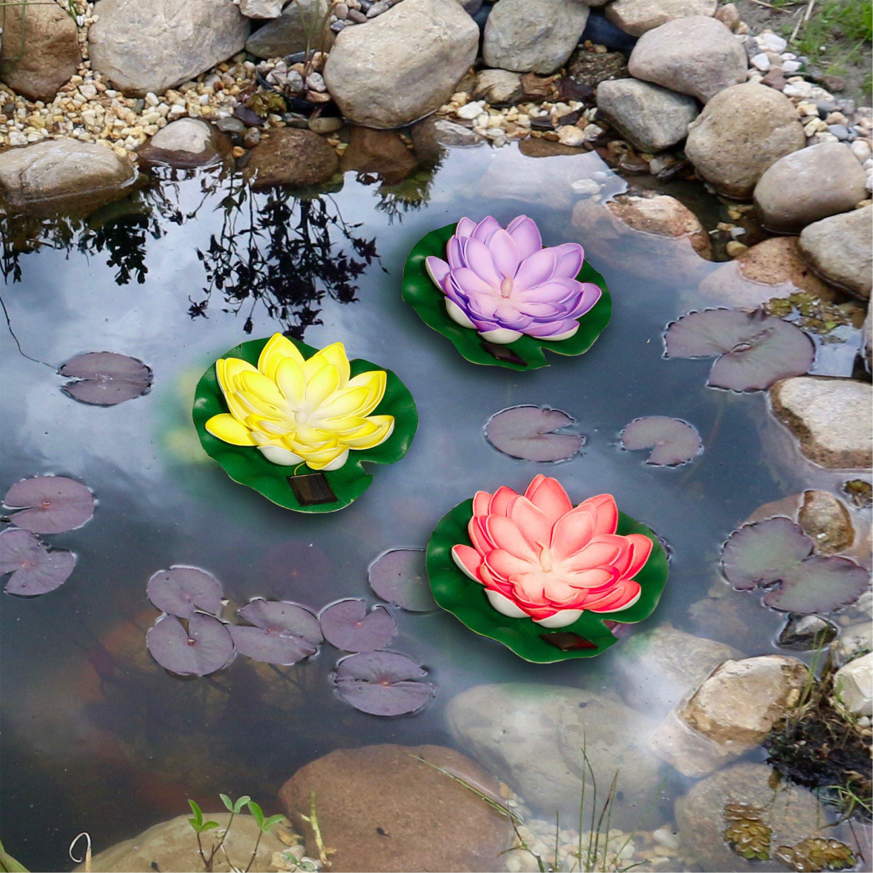 Streetwize Pack of 3 Solar Floating Lotus Light