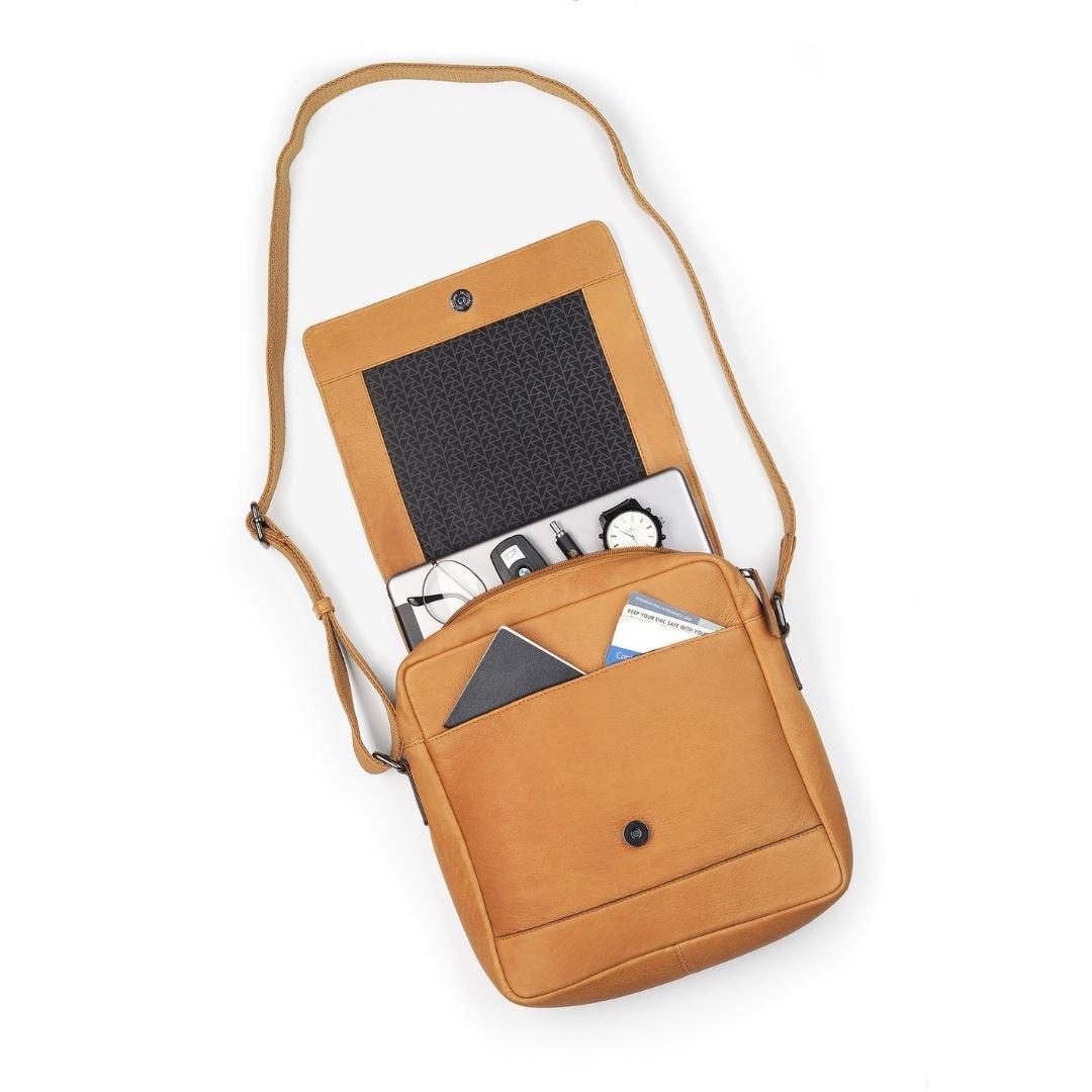 Cognac - PRIMEHIDE Leather - Crossbody Messenger Bag - 3