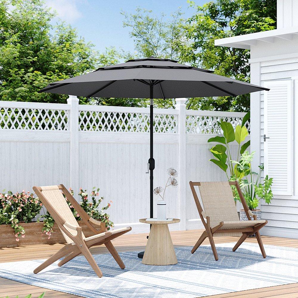 Grey - Breeins - Garden Sanctuary Outdoor 3-Tier Umbrella - 1