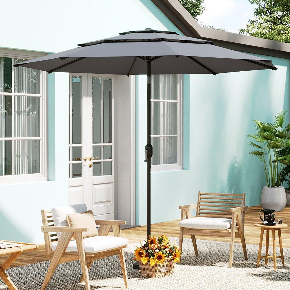 Grey - Breeins - Garden Sanctuary Outdoor 3-Tier Umbrella - 2