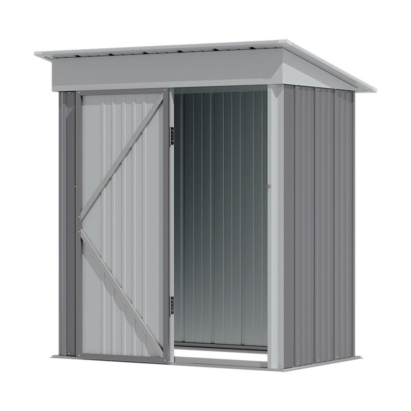 Grey - Breeins - Outdoor 5x3Fts Metal Garden Storage Shed  Grey - 3