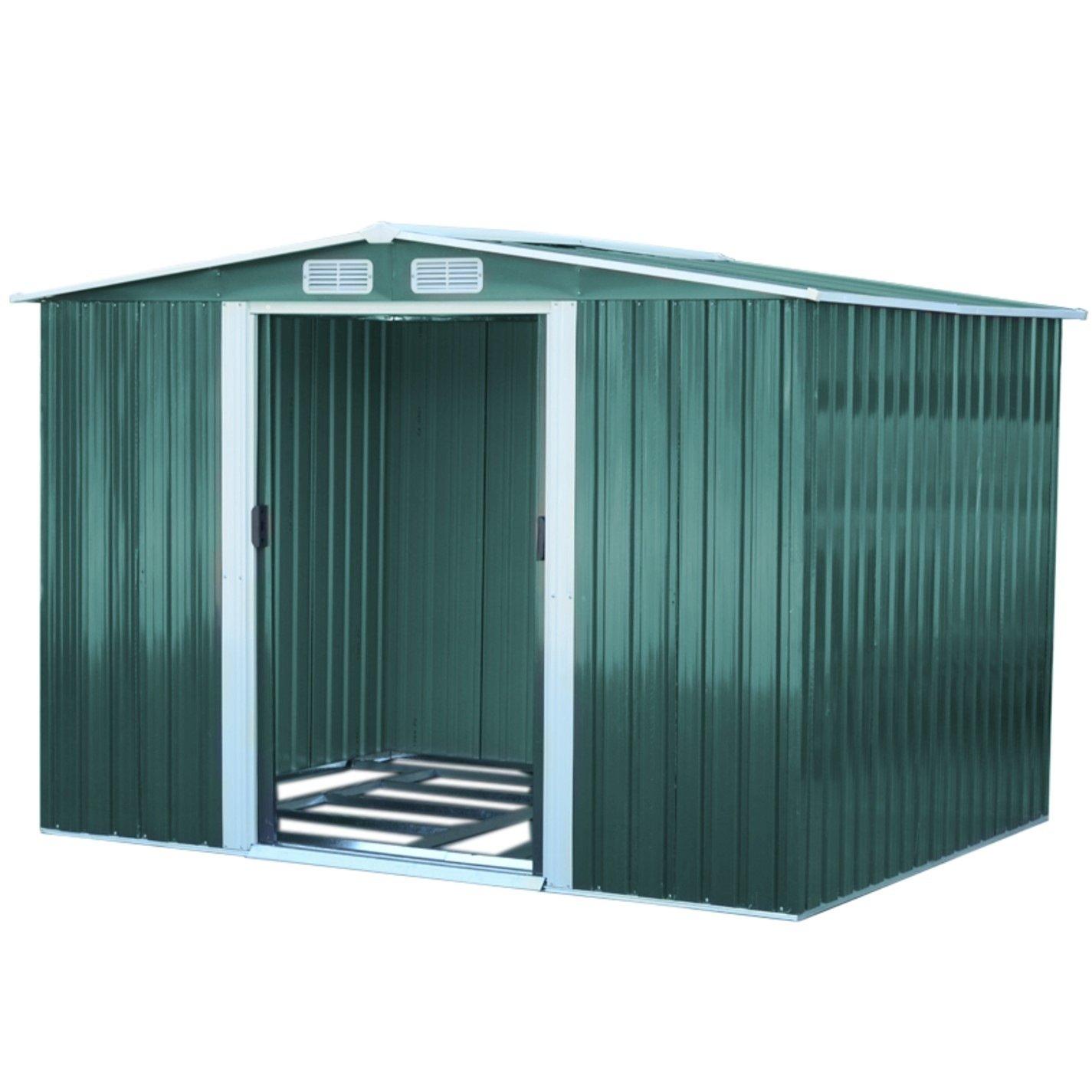 Green - Breeins - Outdoor 10x8Fts Metal Storage Shed Green - 2