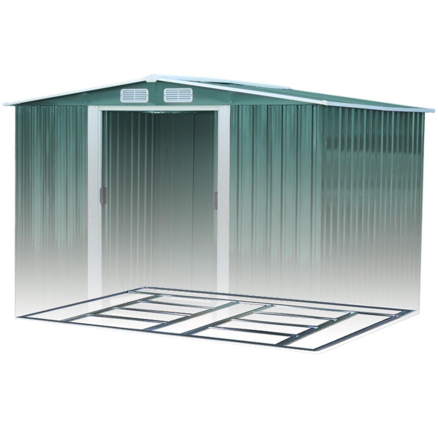 Green - Breeins - Outdoor 10x8Fts Metal Storage Shed Green - 3