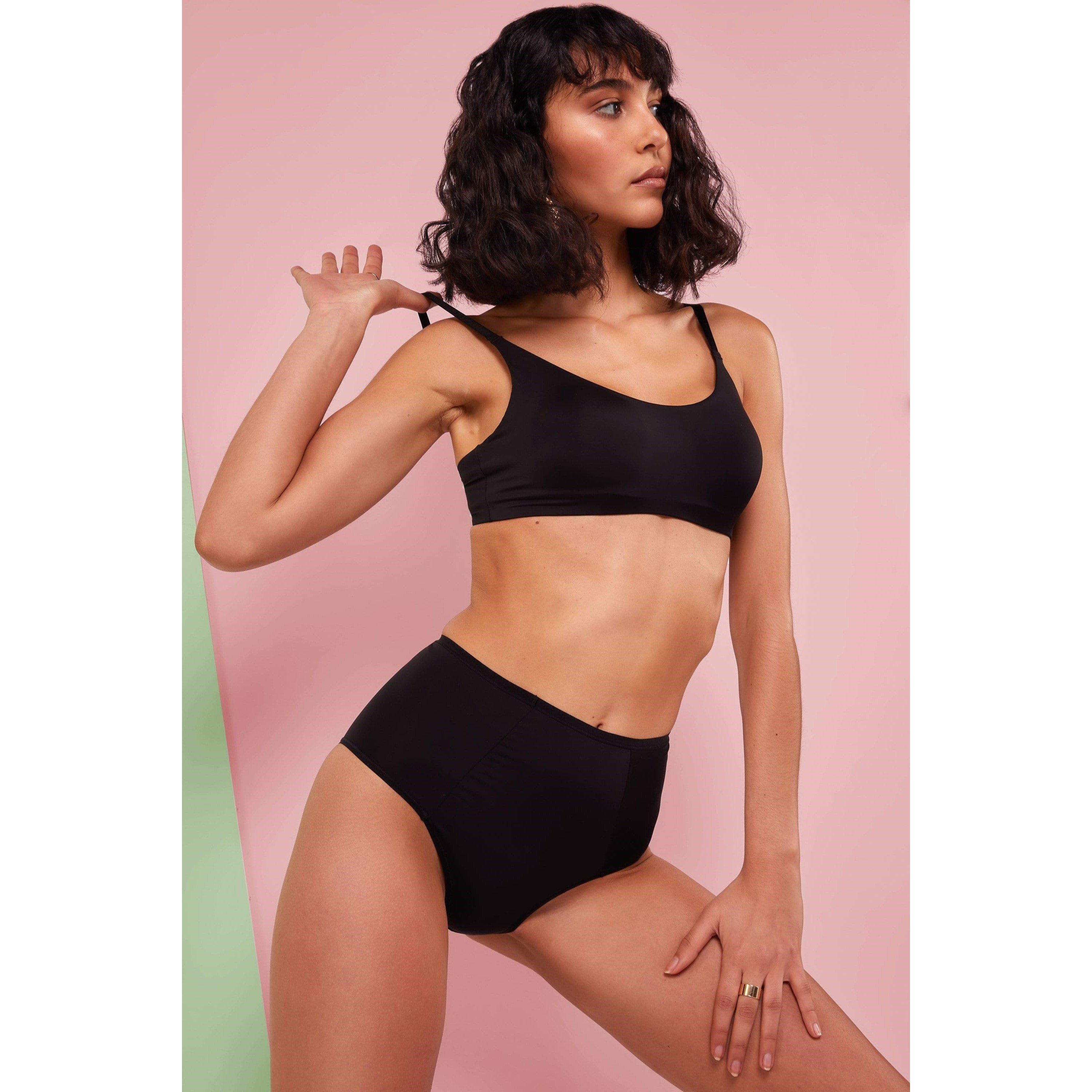 Black - Playful Promises - Second Skin Black Recycled Crop Top Bra - 1