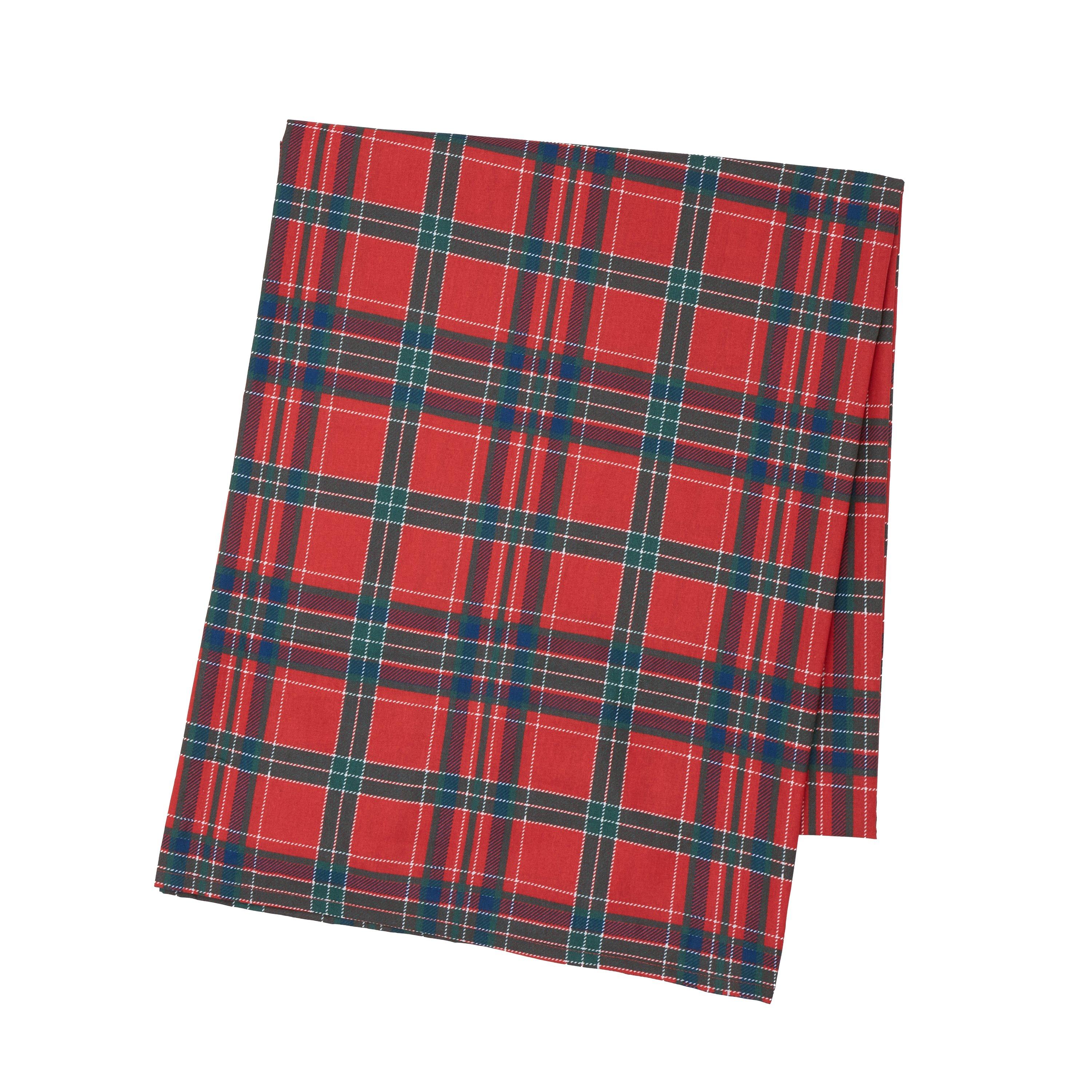 Red / Green - Catherine Lansfield - Christmas Tartan Check Cotton Table Cloth - 3
