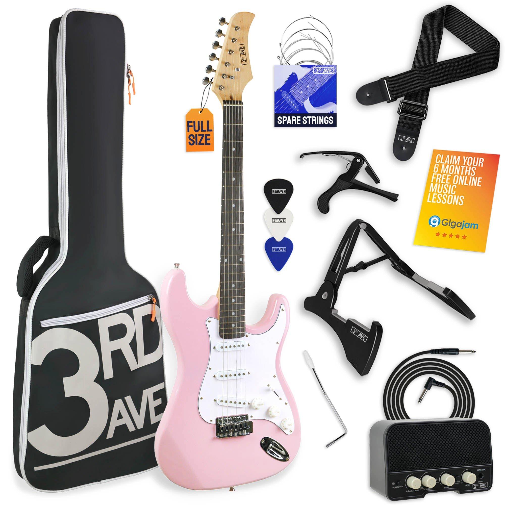 Pastel Pink - 3rd Avenue - Full Size Pastel Electric Guitar Pack - 1