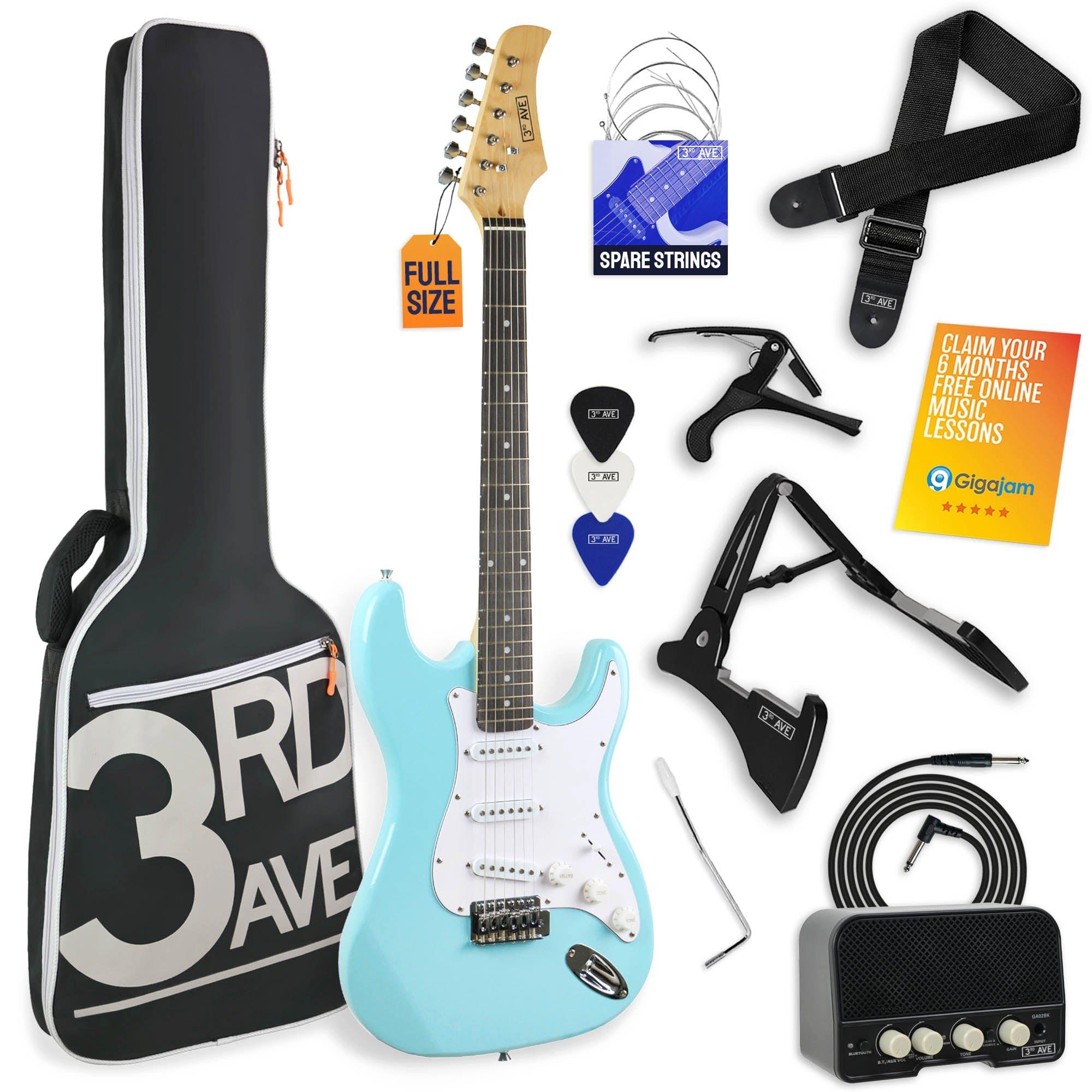 3Rd Avenue  Full Size Pastel Electric Guitar Pack - Pastel Blue - Full Size