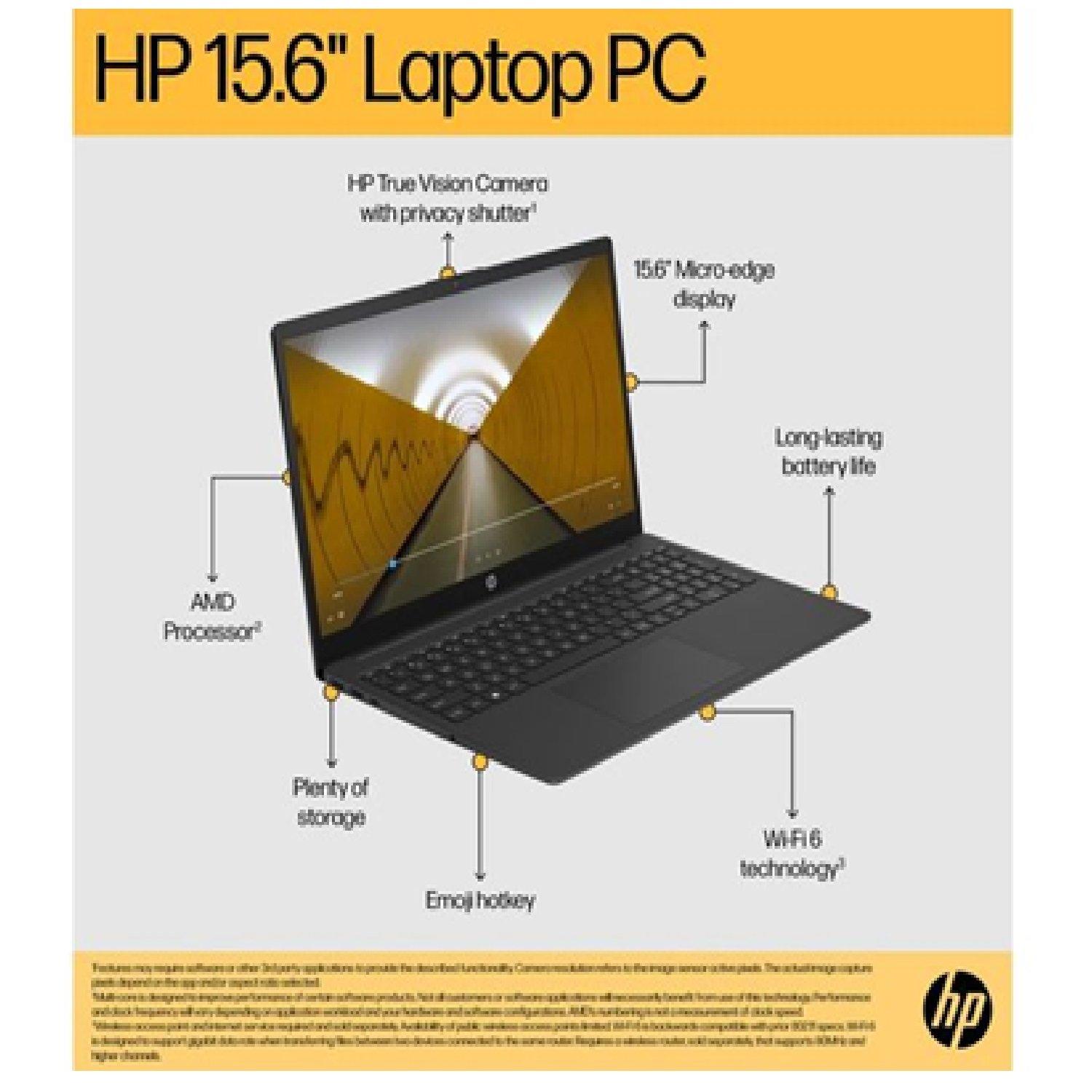 Black - HP - 15-fc0536sa 15.6 Laptop - AMD Ryzen 3 256 GB Je - 3
