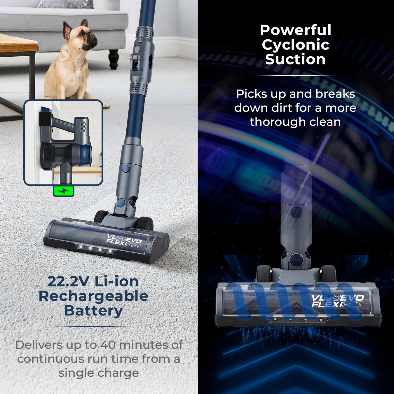 Blue - Tower - VL50 EVO Flexi-Pet 22.2V Cordless Vac 3-IN-1 - 9