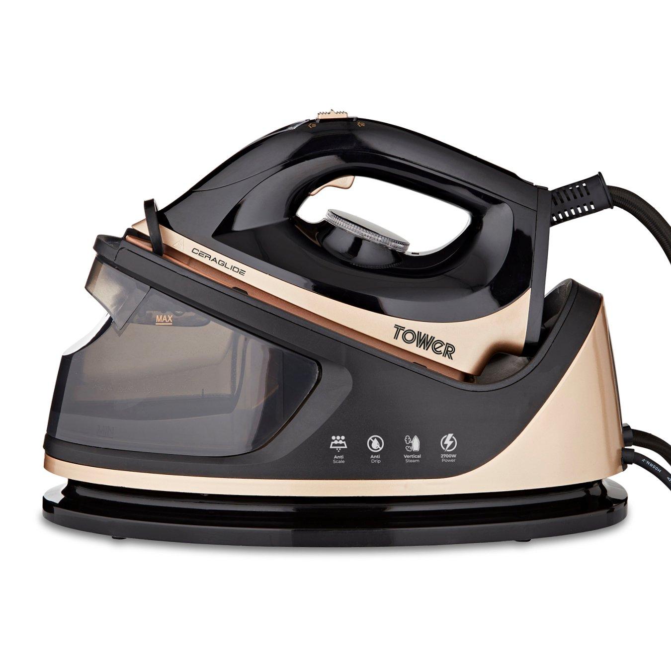 Black - Tower - 2700W Steam Generator with 1.2 Litre Capacity Wate - 1