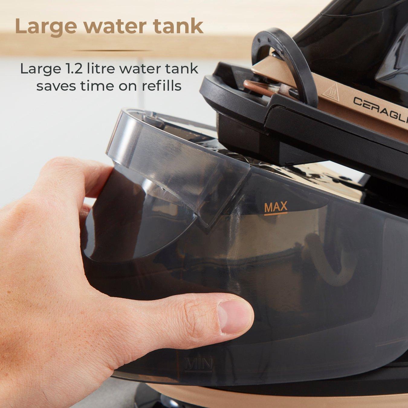 Black - Tower - 2700W Steam Generator with 1.2 Litre Capacity Wate - 8