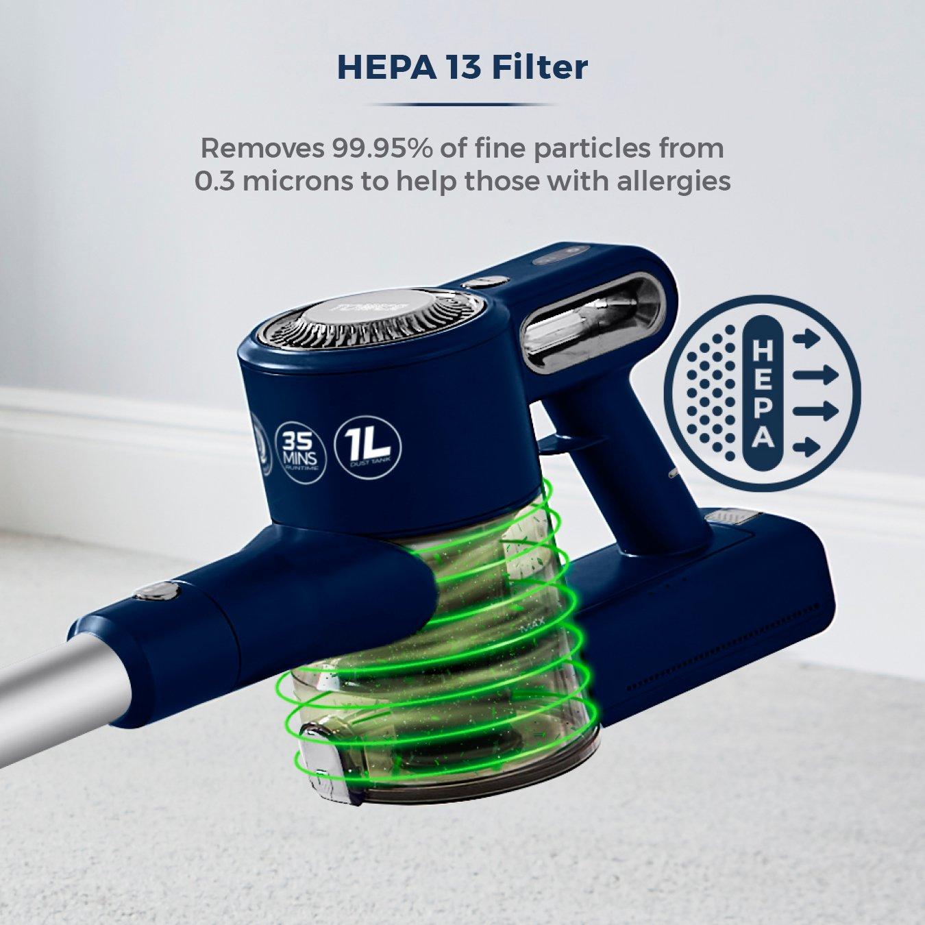 Blue - Tower - VL35 Plus Anti Tangle Vacuum Cleaner 3-IN-1 DC 150 - 6